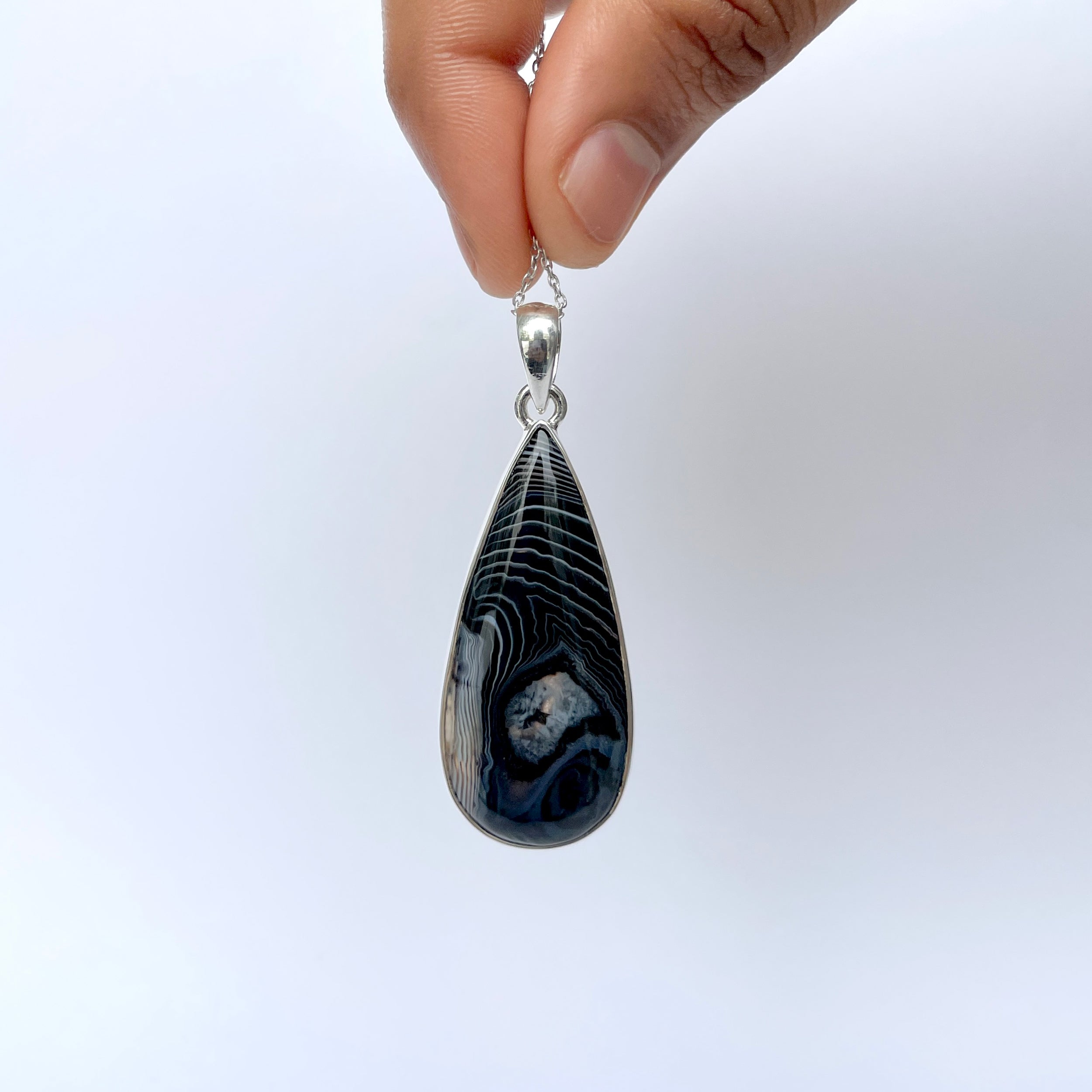 Banded Agate Pendant-(BAG-P-83.)