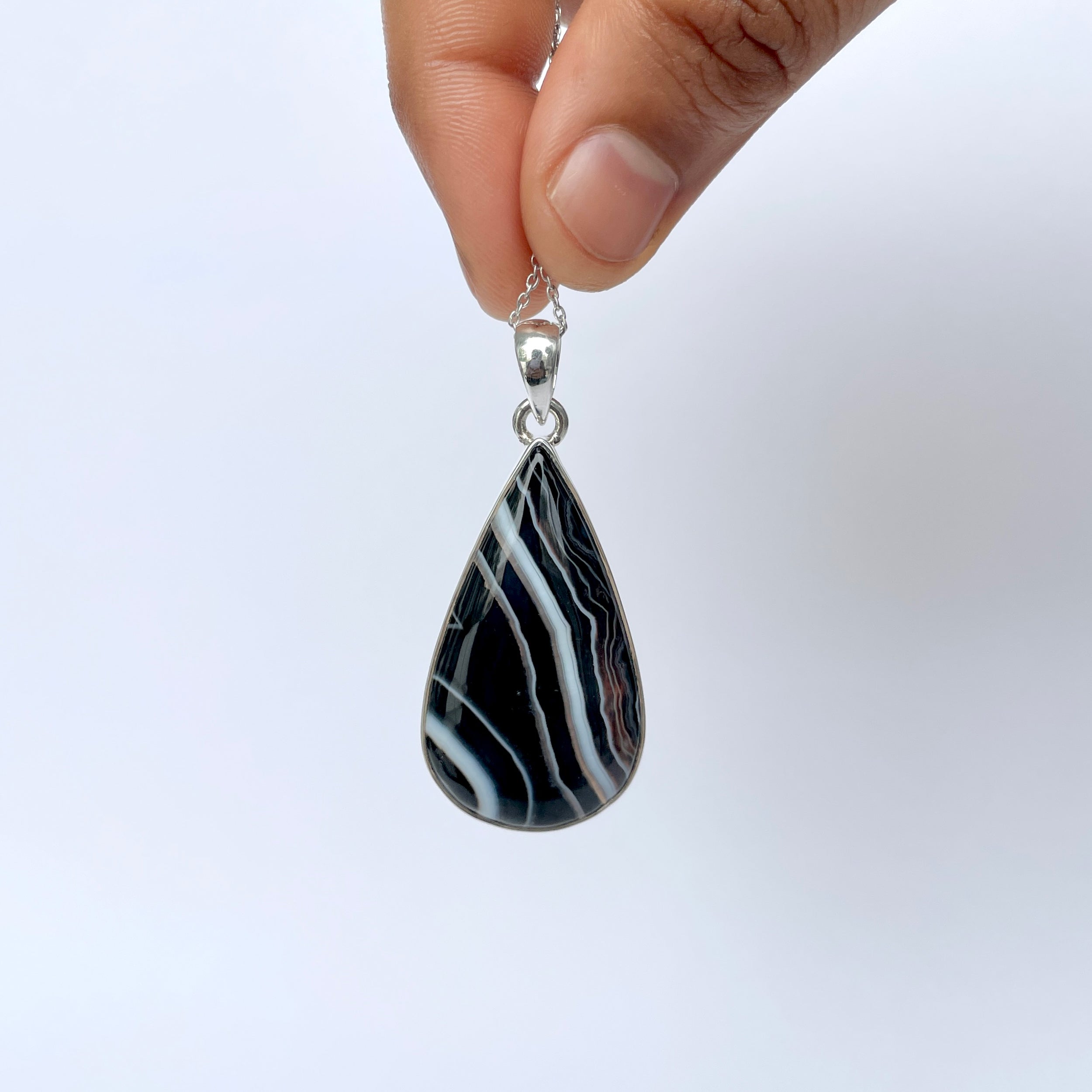 Banded Agate Pendant-(BAG-P-84.)