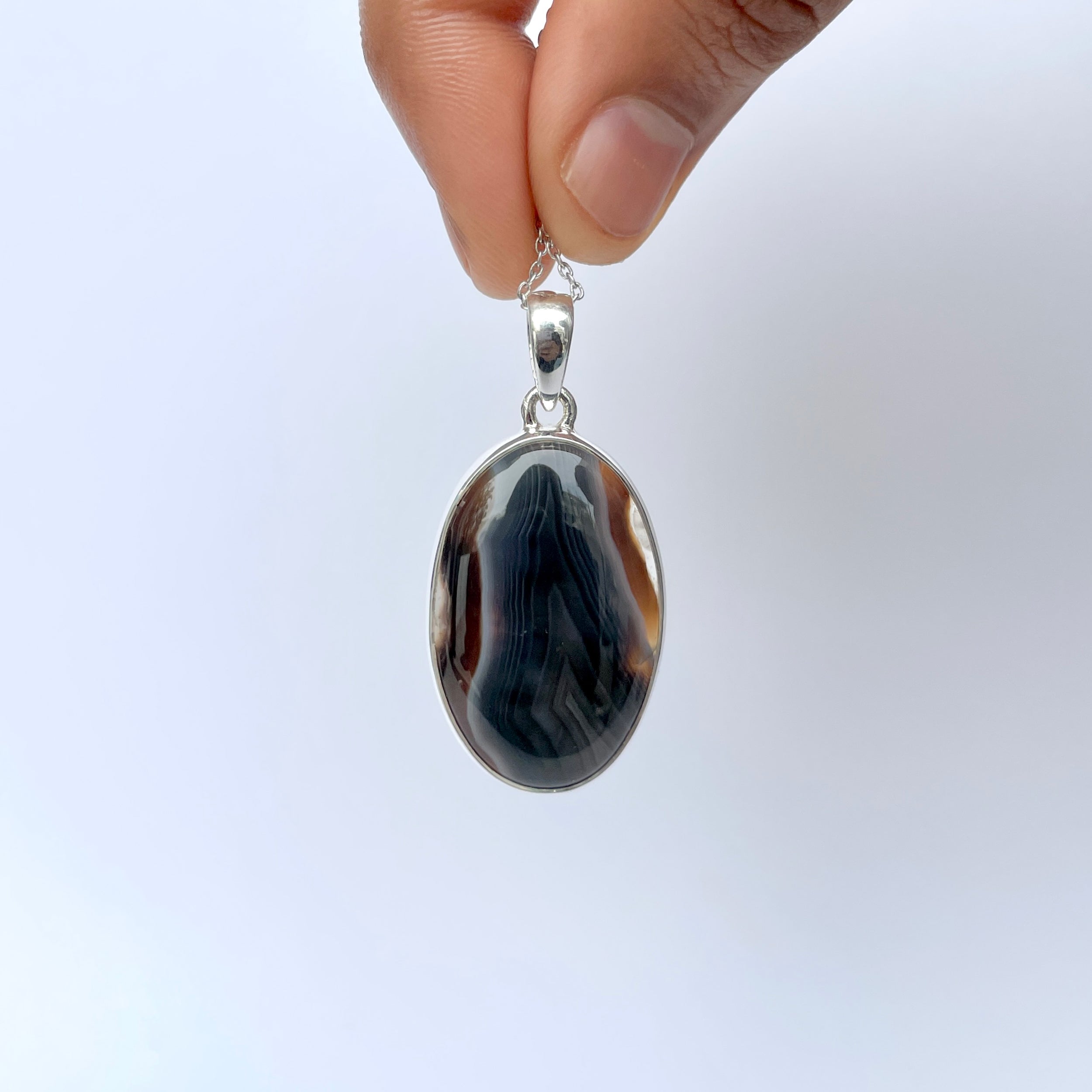 Banded Agate Pendant-(BAG-P-87.)