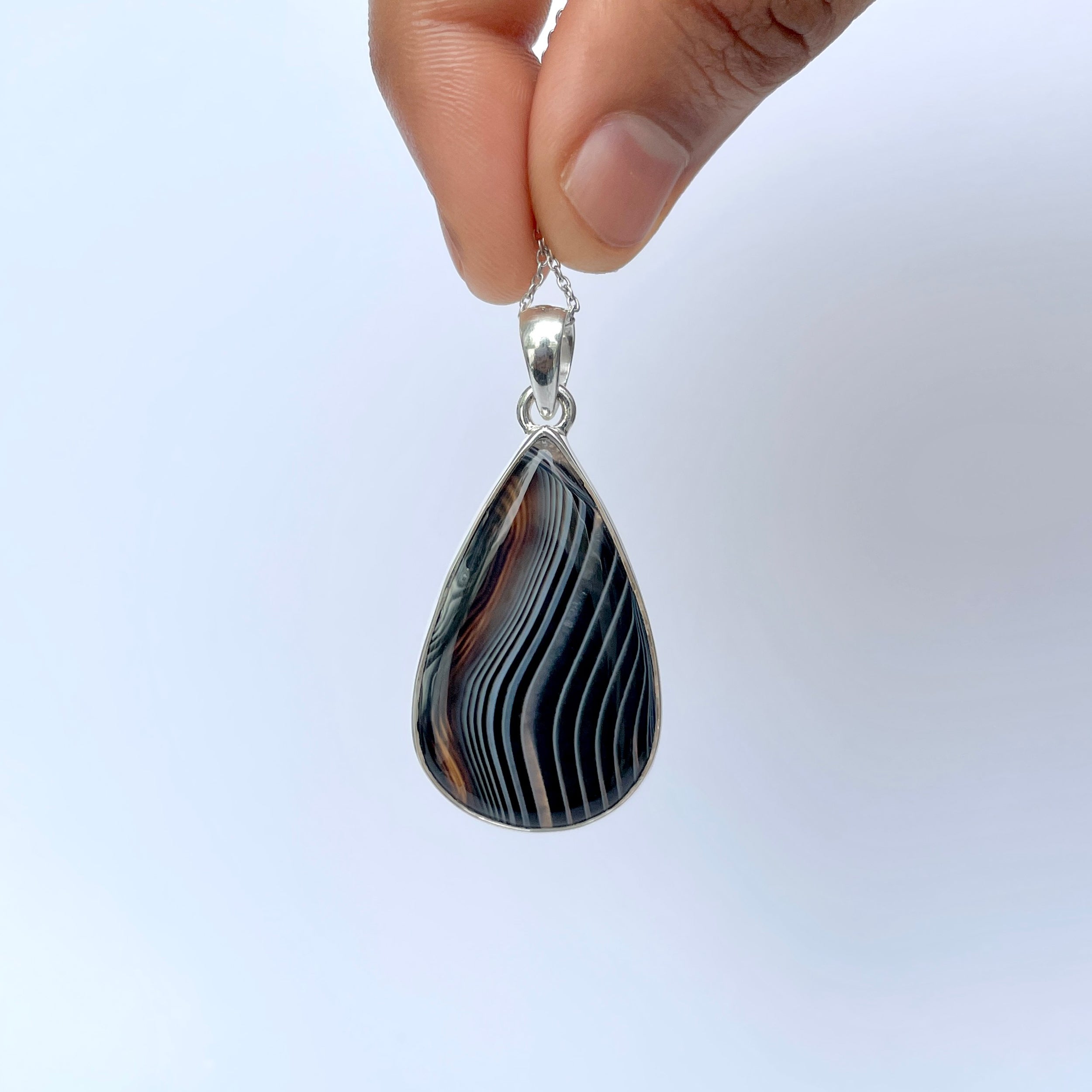 Banded Agate Pendant-(BAG-P-88.)