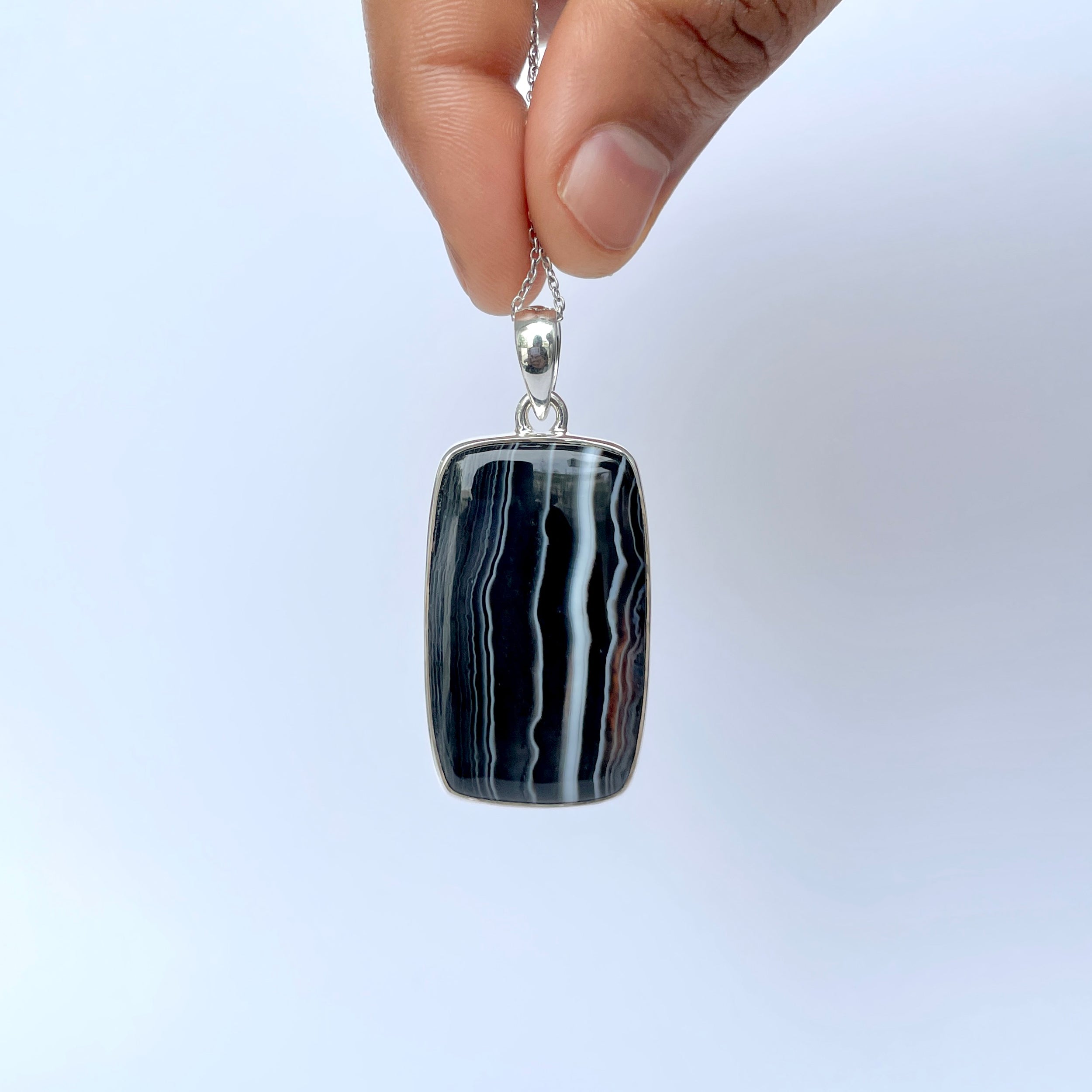 Banded Agate Pendant-(BAG-P-91.)