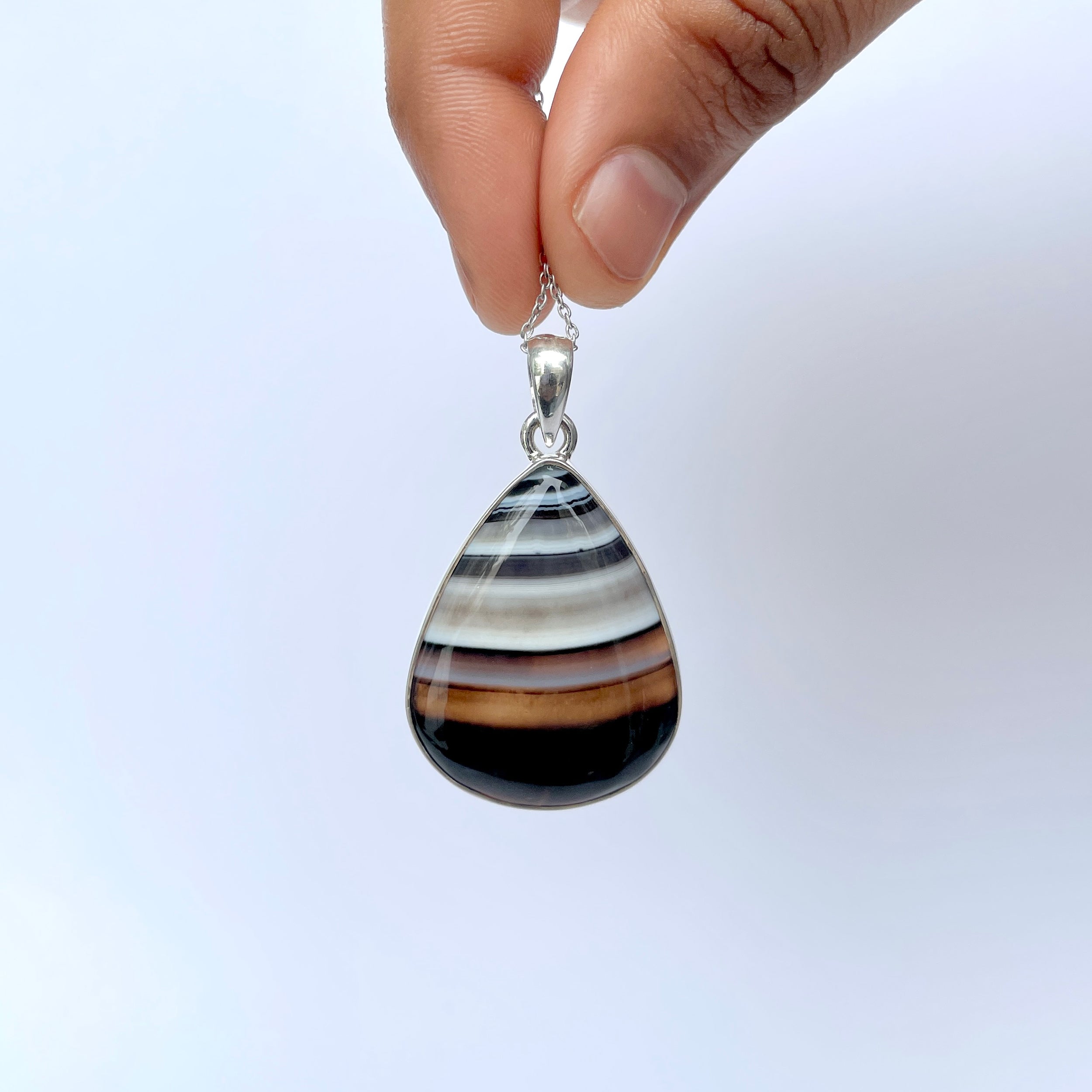 Banded Agate Pendant-(BAG-P-93.)