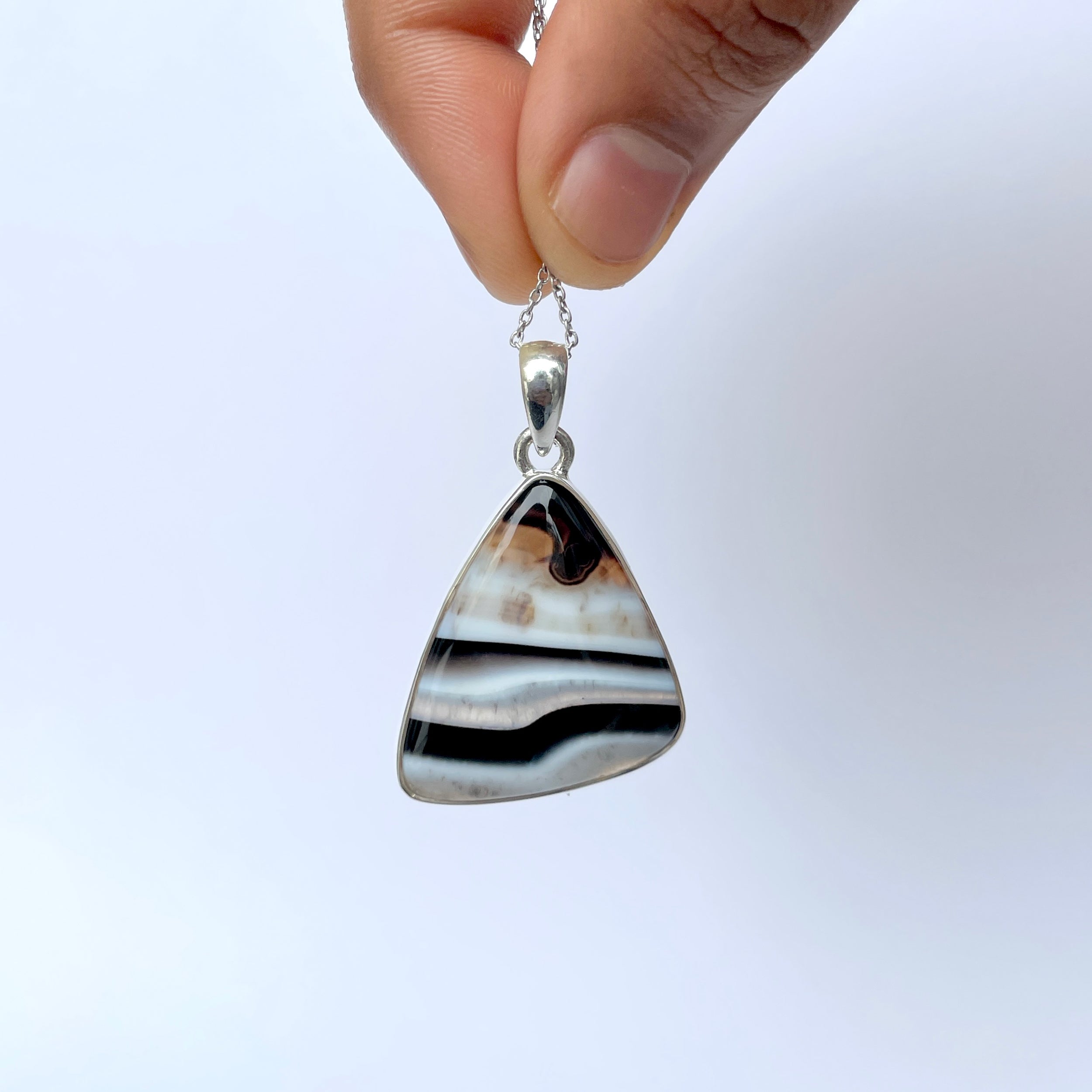 Banded Agate Pendant-(BAG-P-94.)
