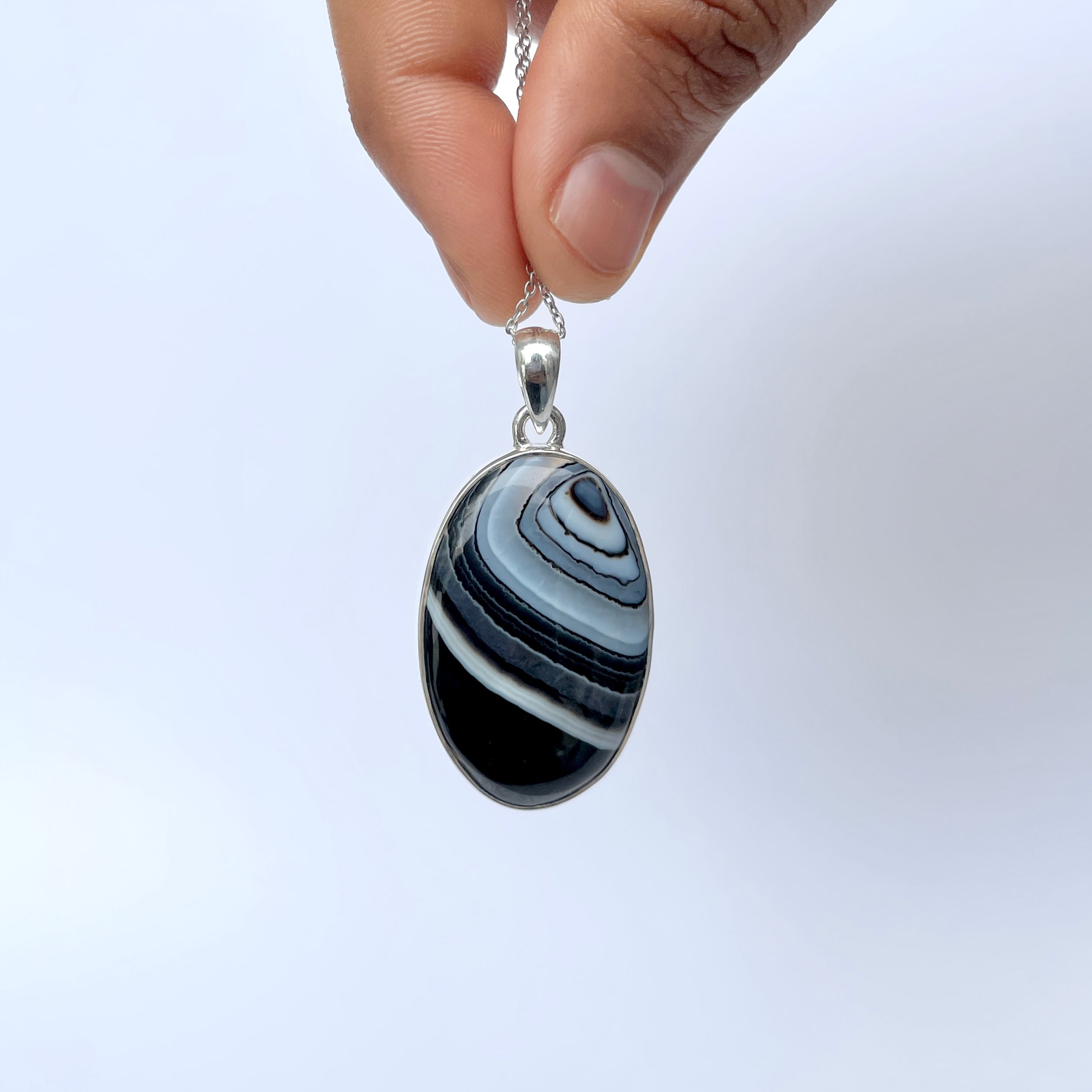 Banded Agate Pendant-(BAG-P-96.)