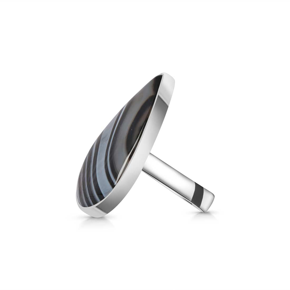 Banded Agate Adjustable Ring-(BAG-R-7.)