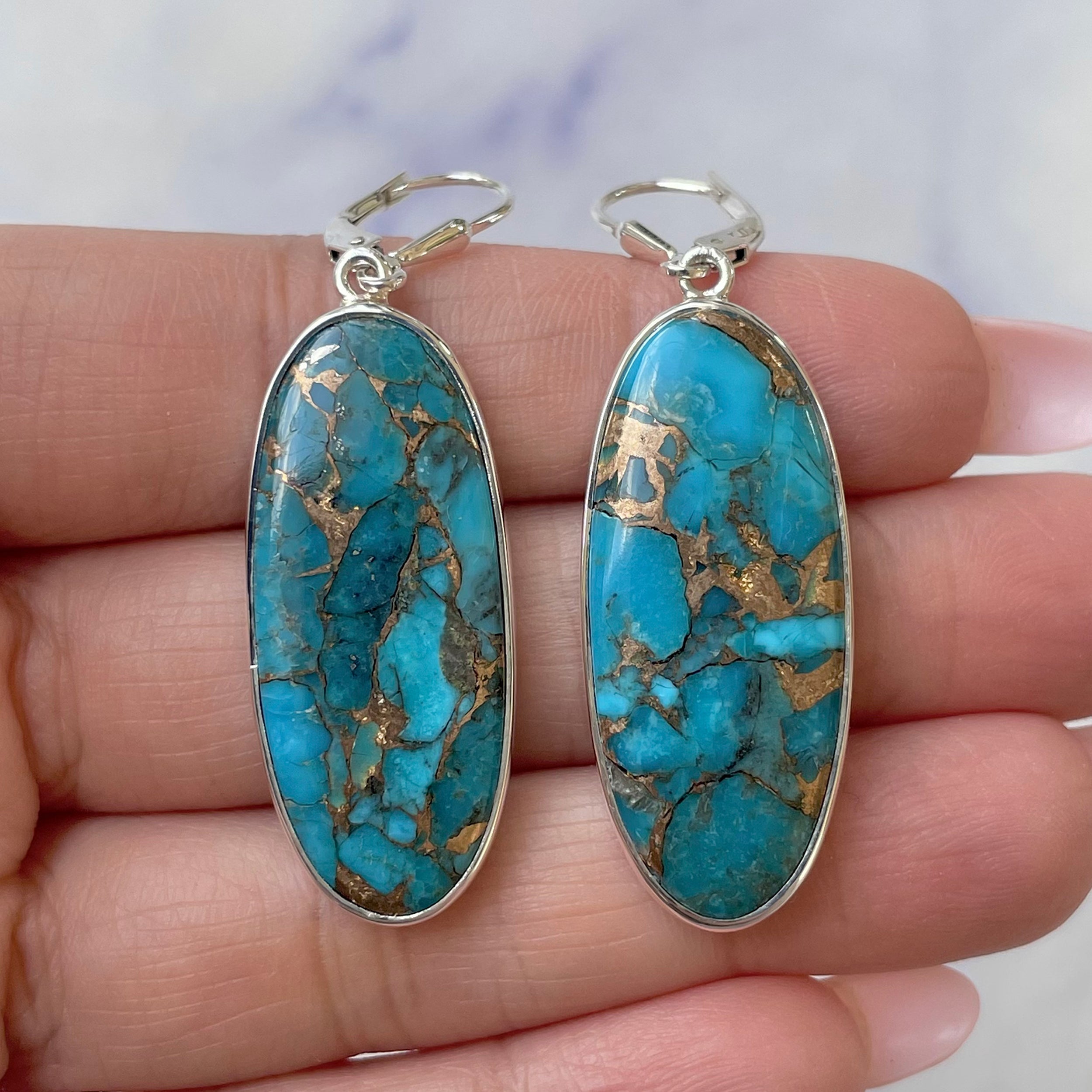 Mojave Copper Turquoise Earring-(BCT-E-1.)