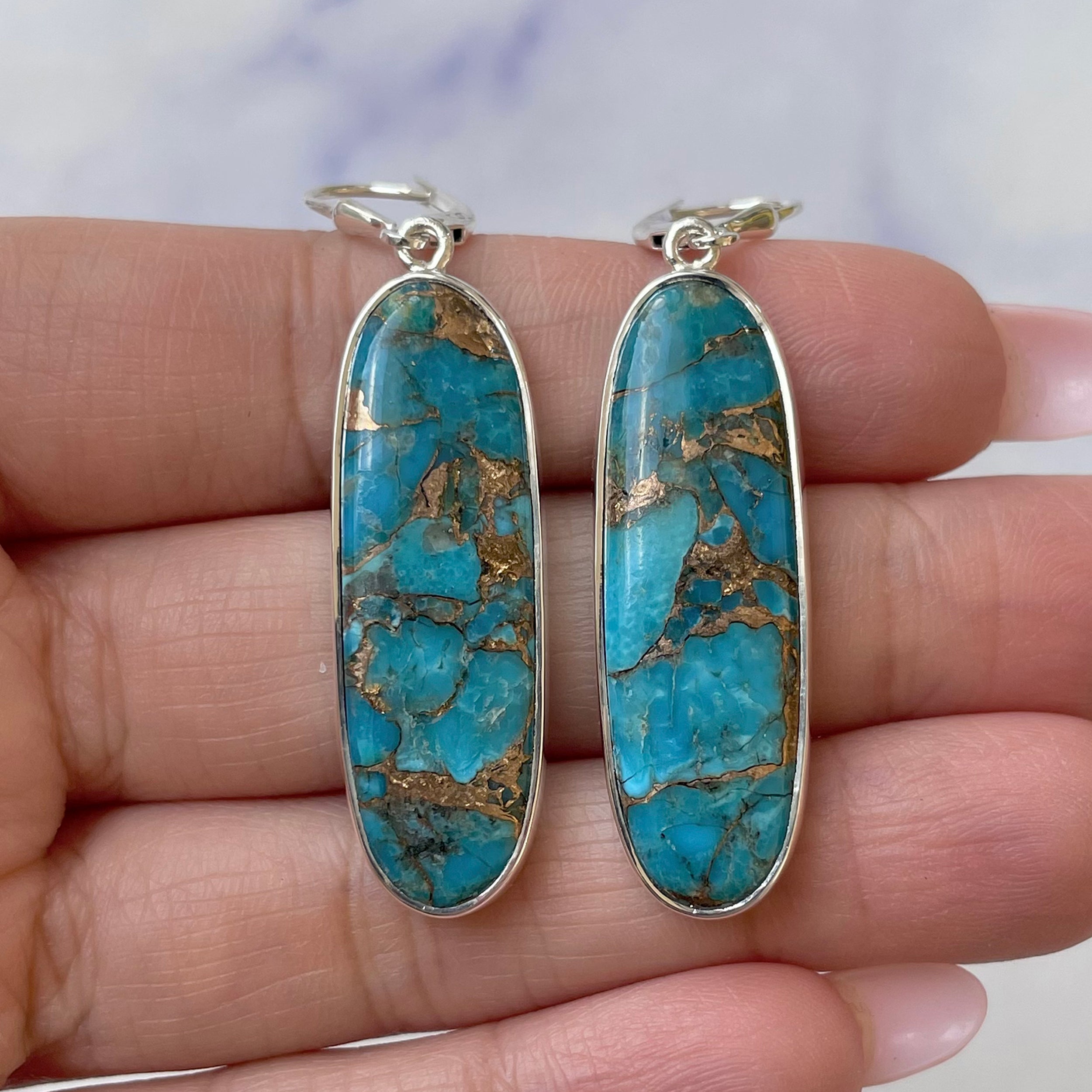 Mojave Copper Turquoise Earring-(BCT-E-10.)