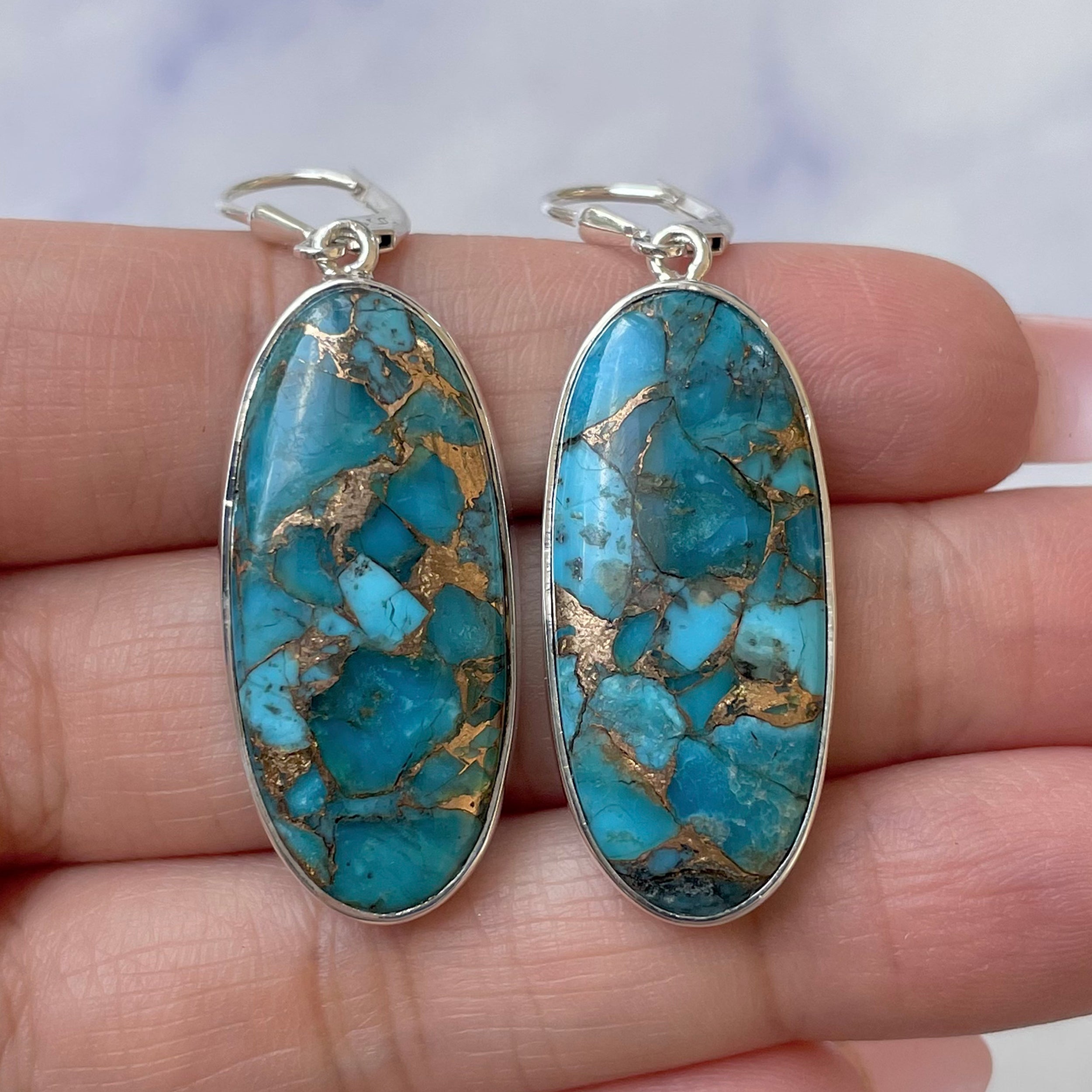 Mojave Copper Turquoise Earring-(BCT-E-11.)