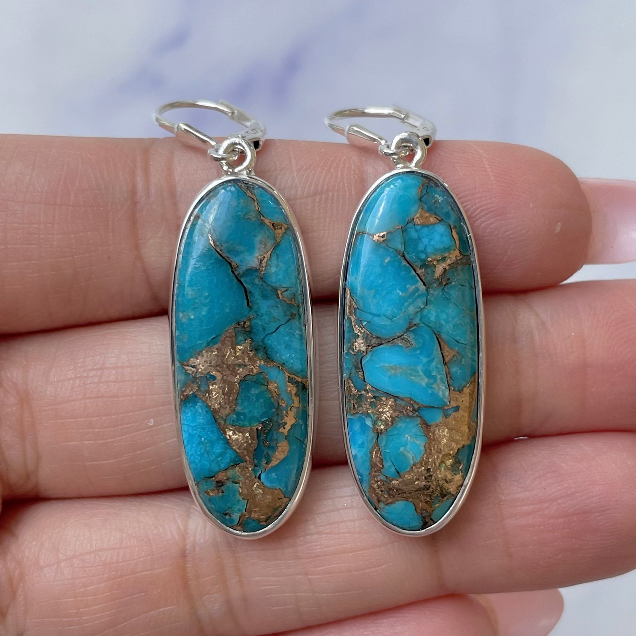 Mojave Copper Turquoise Earring-(BCT-E-12.)