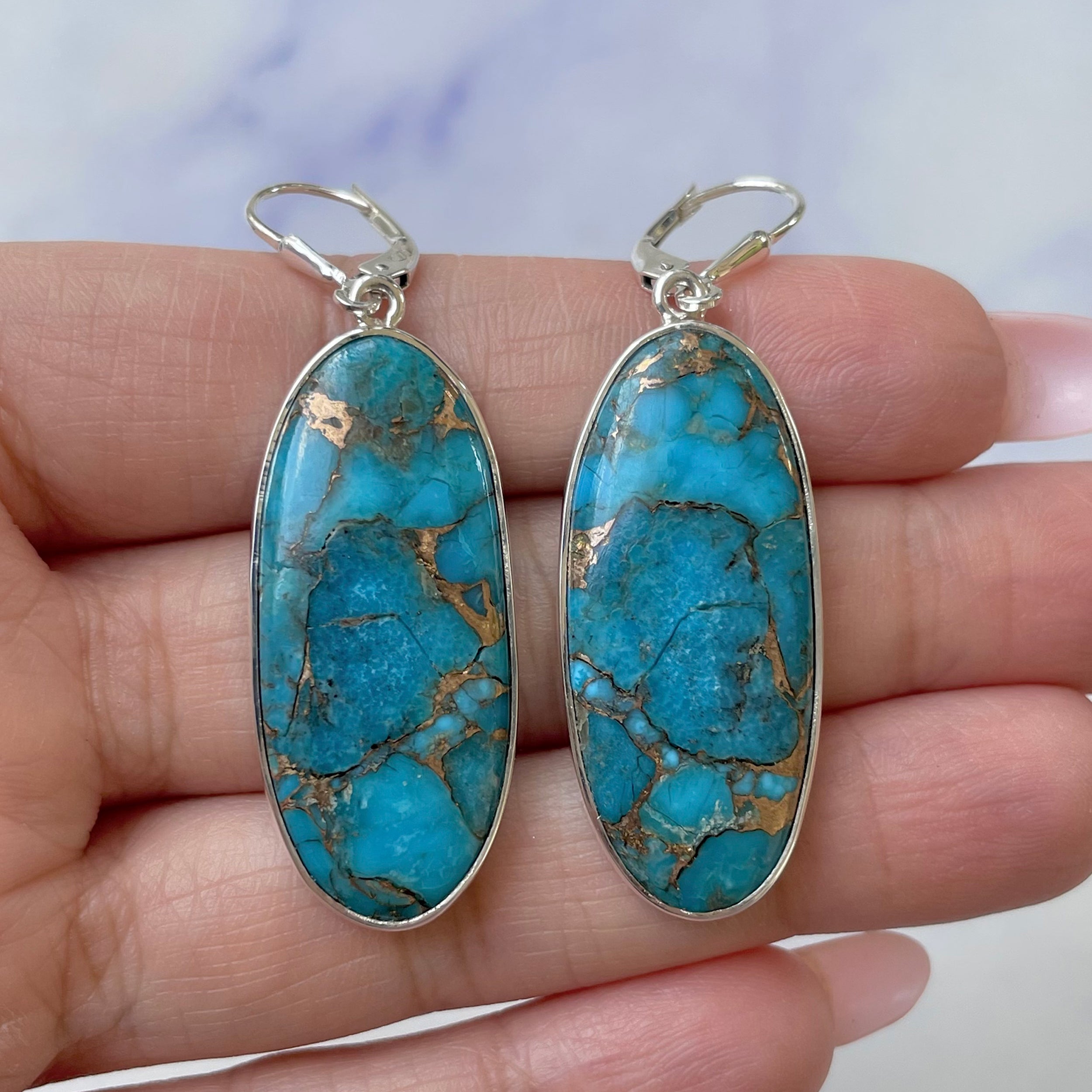 Mojave Copper Turquoise Earring-(BCT-E-13.)