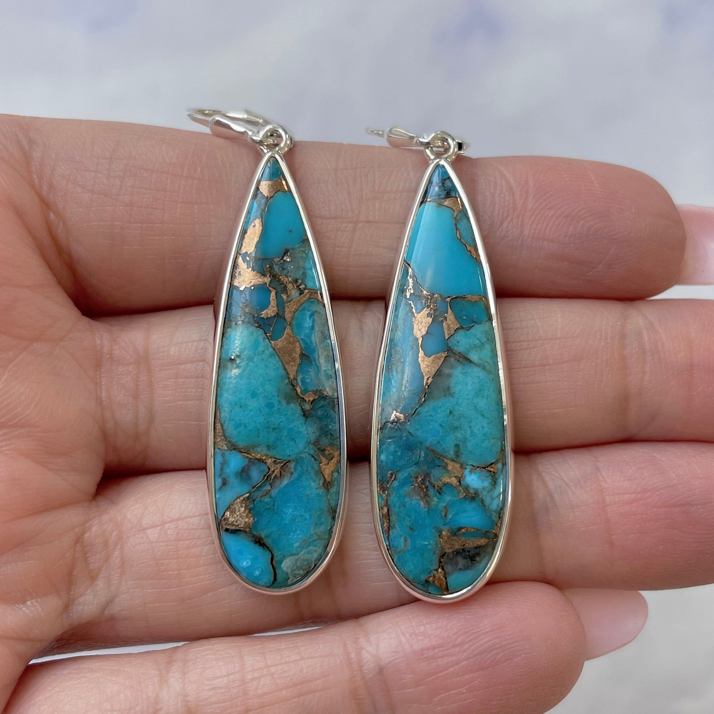 Mojave Copper Turquoise Earring-(BCT-E-14.)
