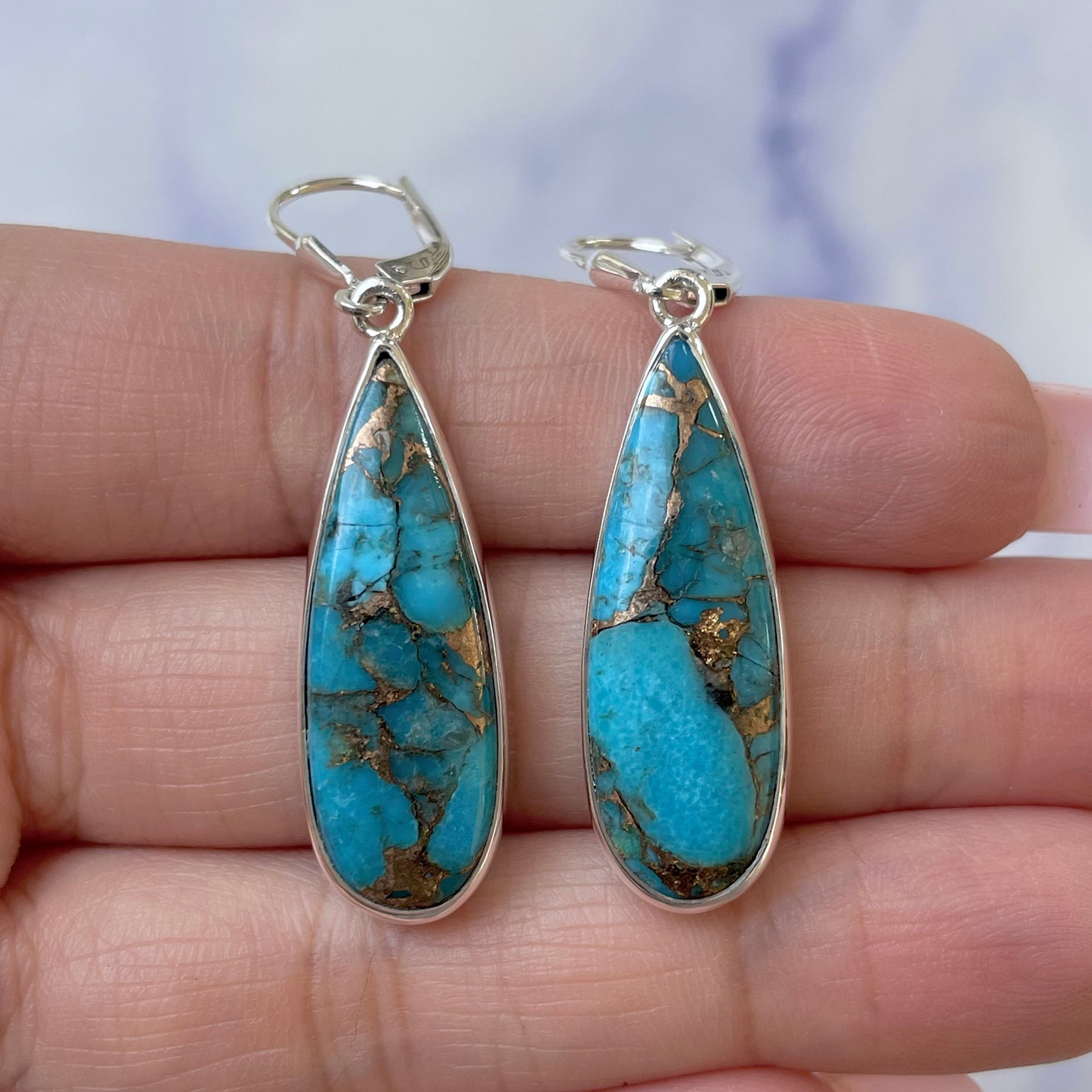 Mojave Copper Turquoise Earring-(BCT-E-15.)