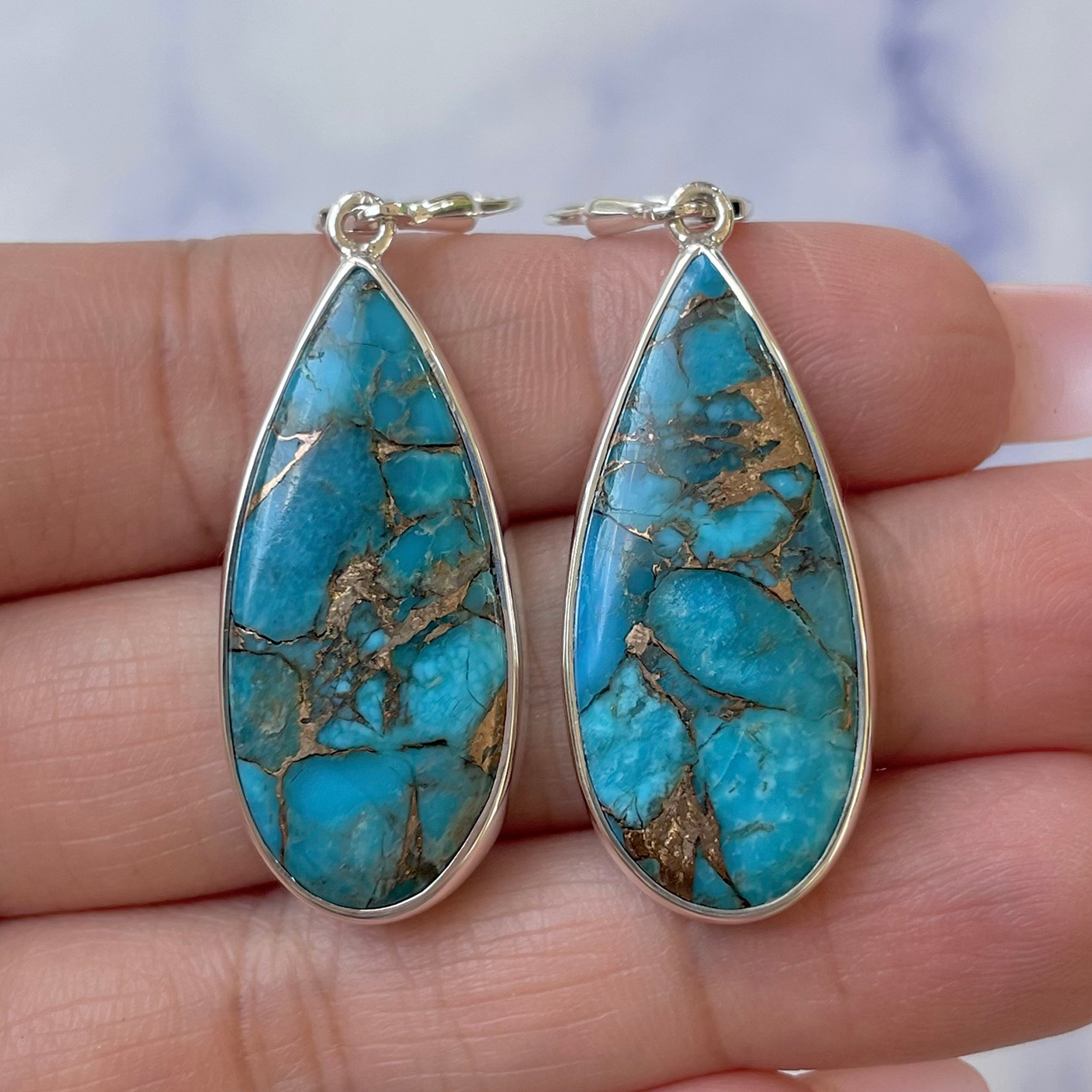 Mojave Copper Turquoise Earring-(BCT-E-16.)