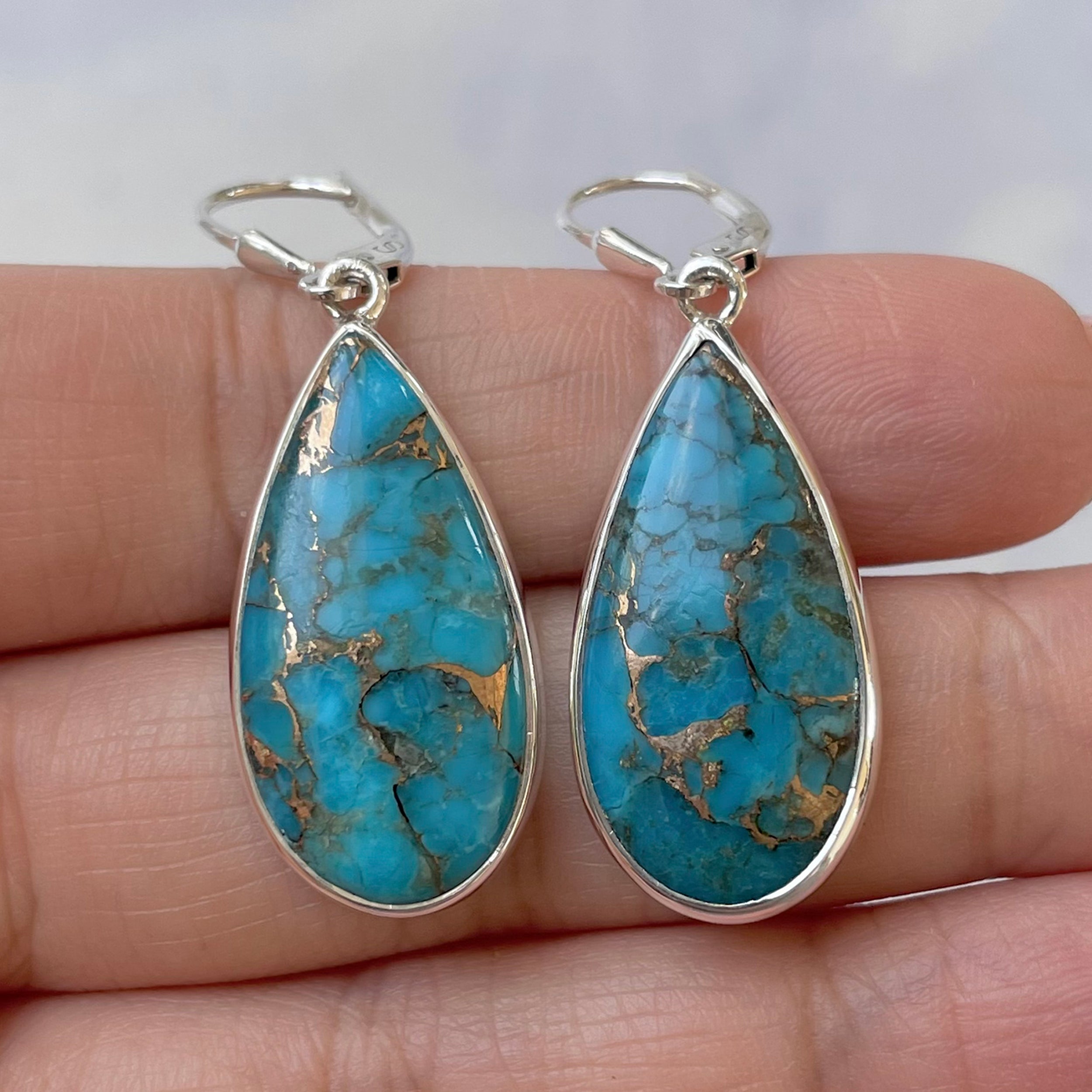 Mojave Copper Turquoise Earring-(BCT-E-23.)