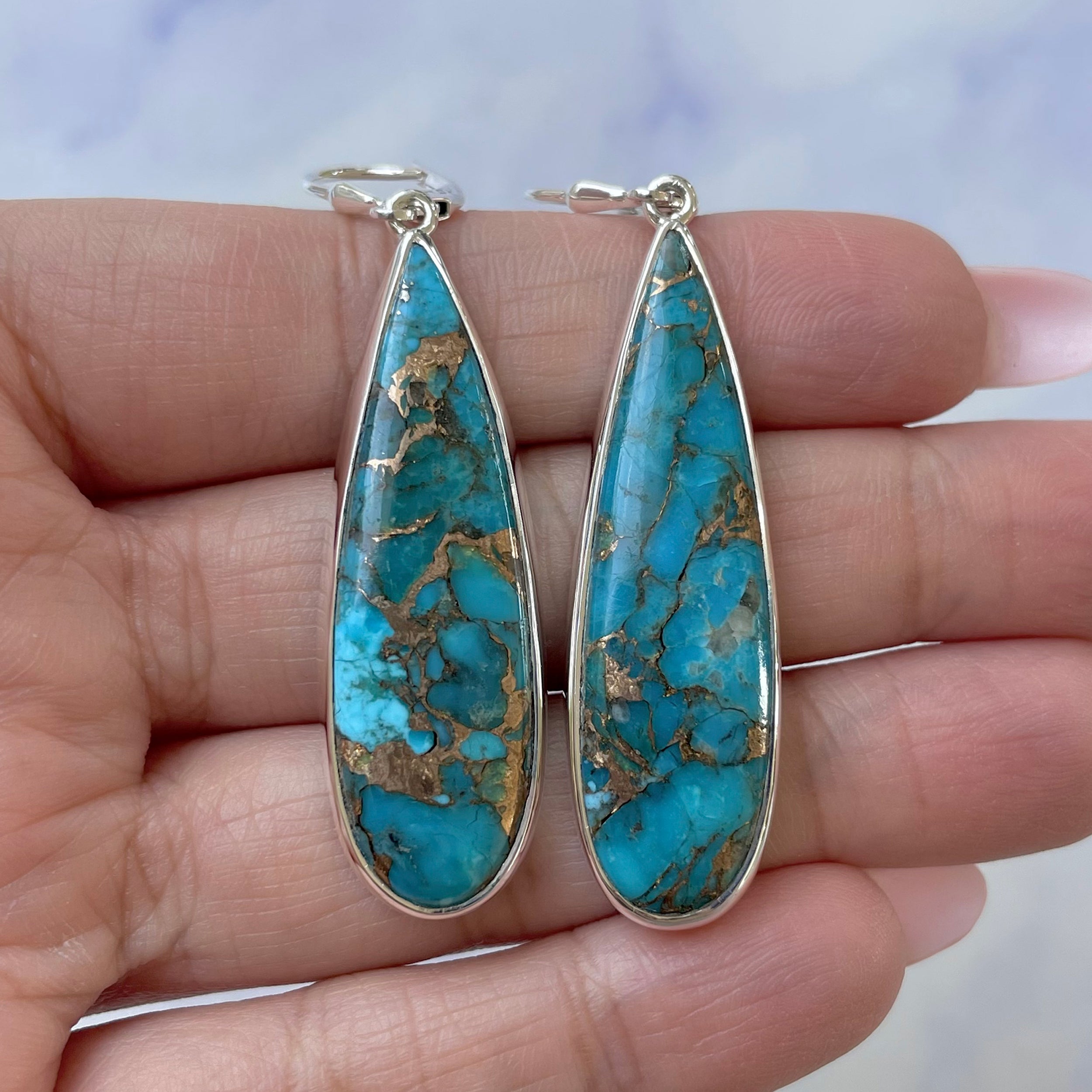 Mojave Copper Turquoise Earring-(BCT-E-25.)