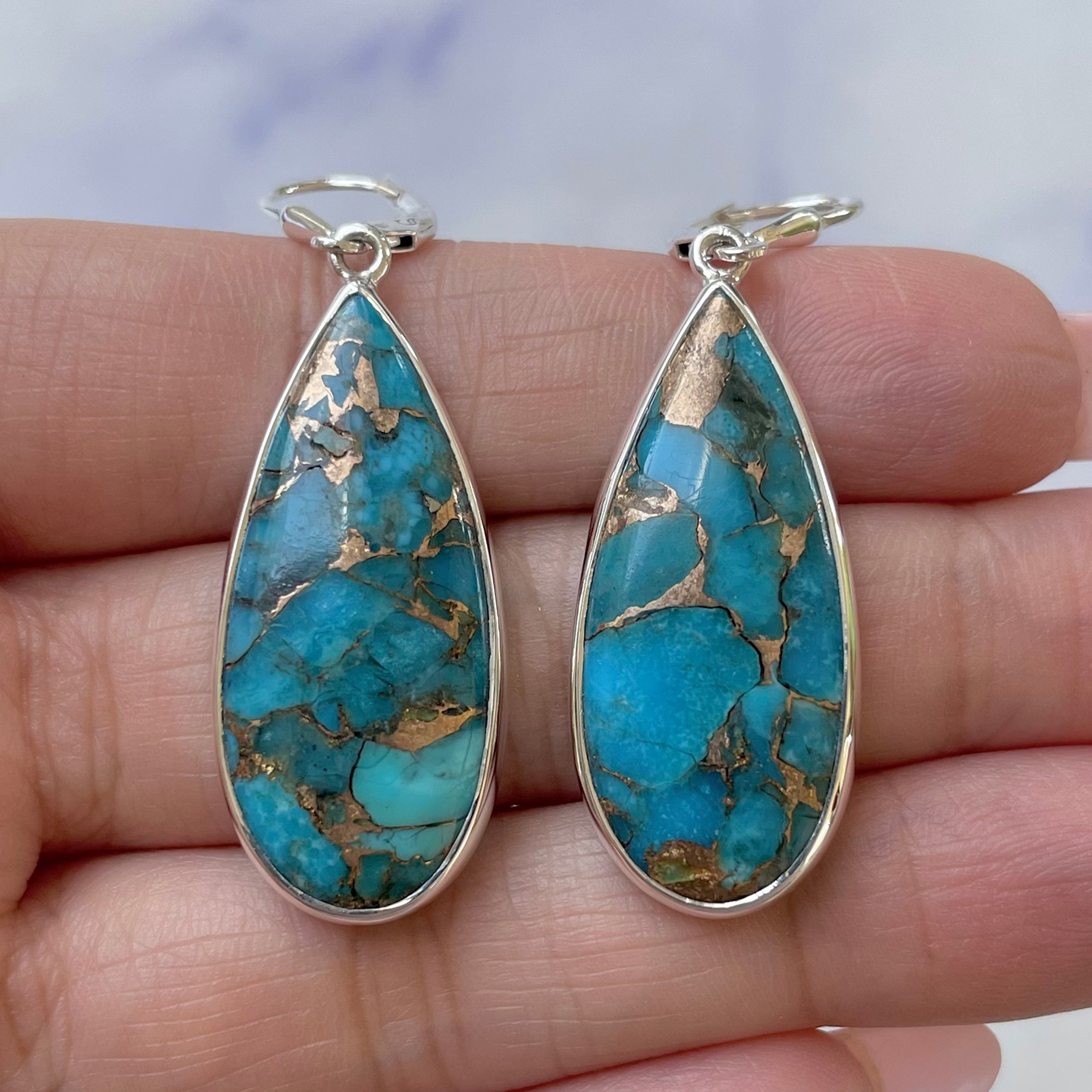 Mojave Copper Turquoise Earring-(BCT-E-26.)