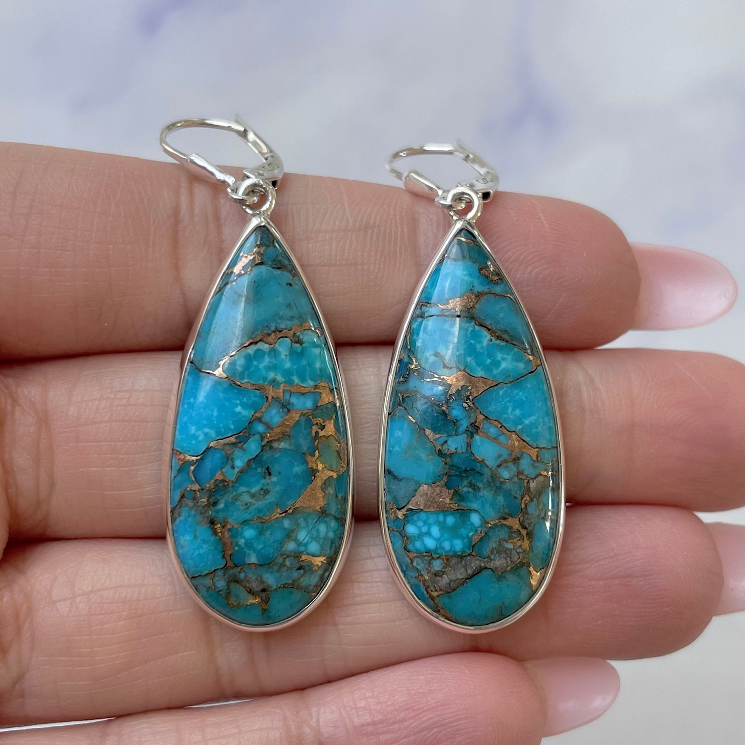 Mojave Copper Turquoise Earring-(BCT-E-28.)