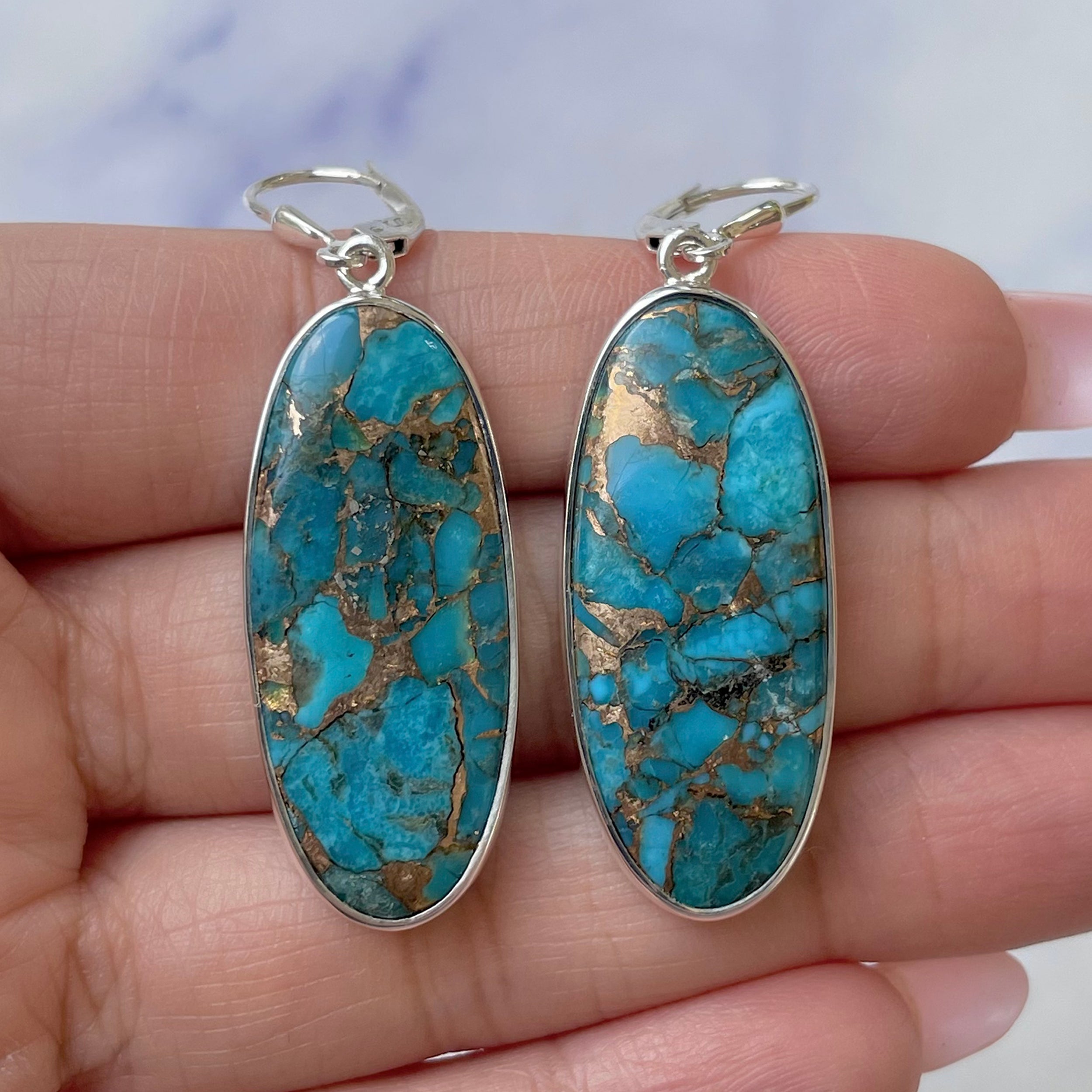 Mojave Copper Turquoise Earring-(BCT-E-3.)