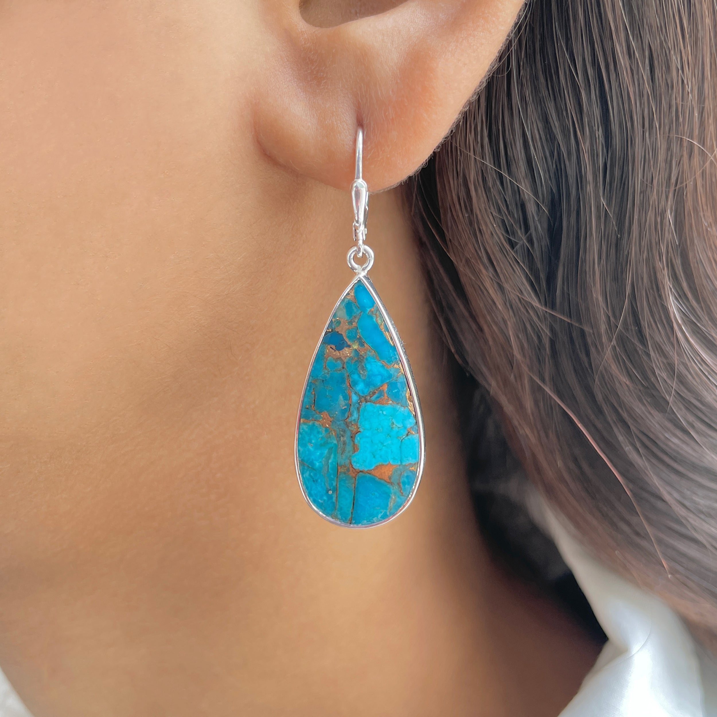 Mojave Copper Turquoise Earring-(BCT-E-39.)