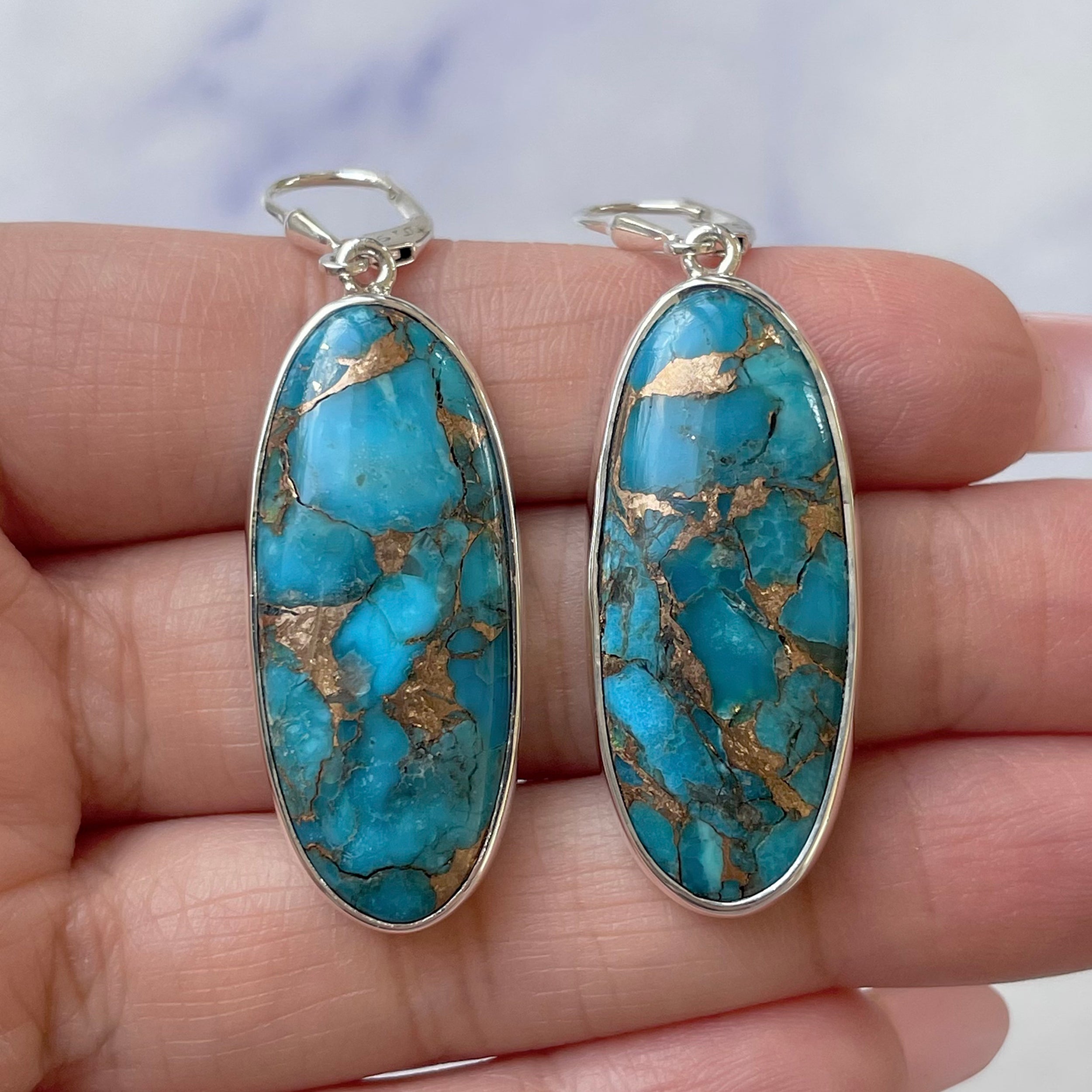 Mojave Copper Turquoise Earring-(BCT-E-4.)