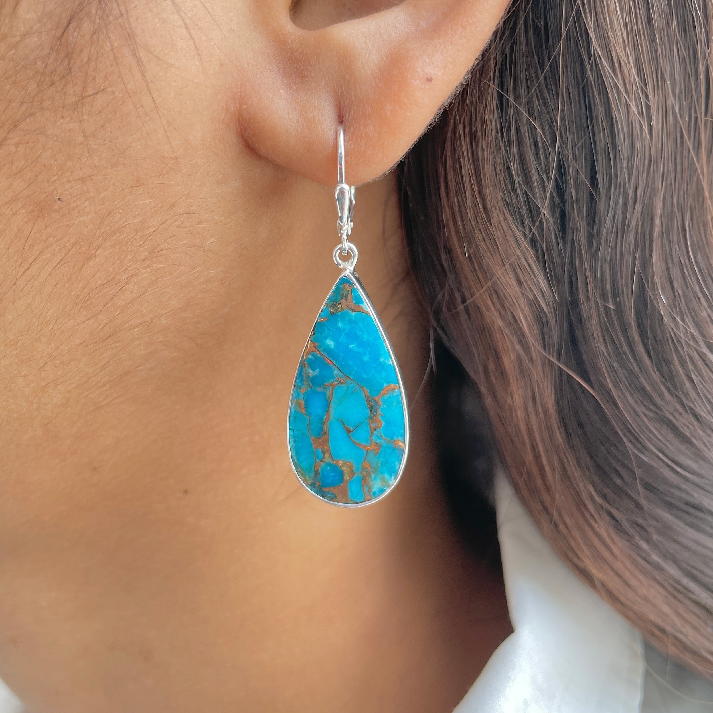 Mojave Copper Turquoise Earring-(BCT-E-42.)