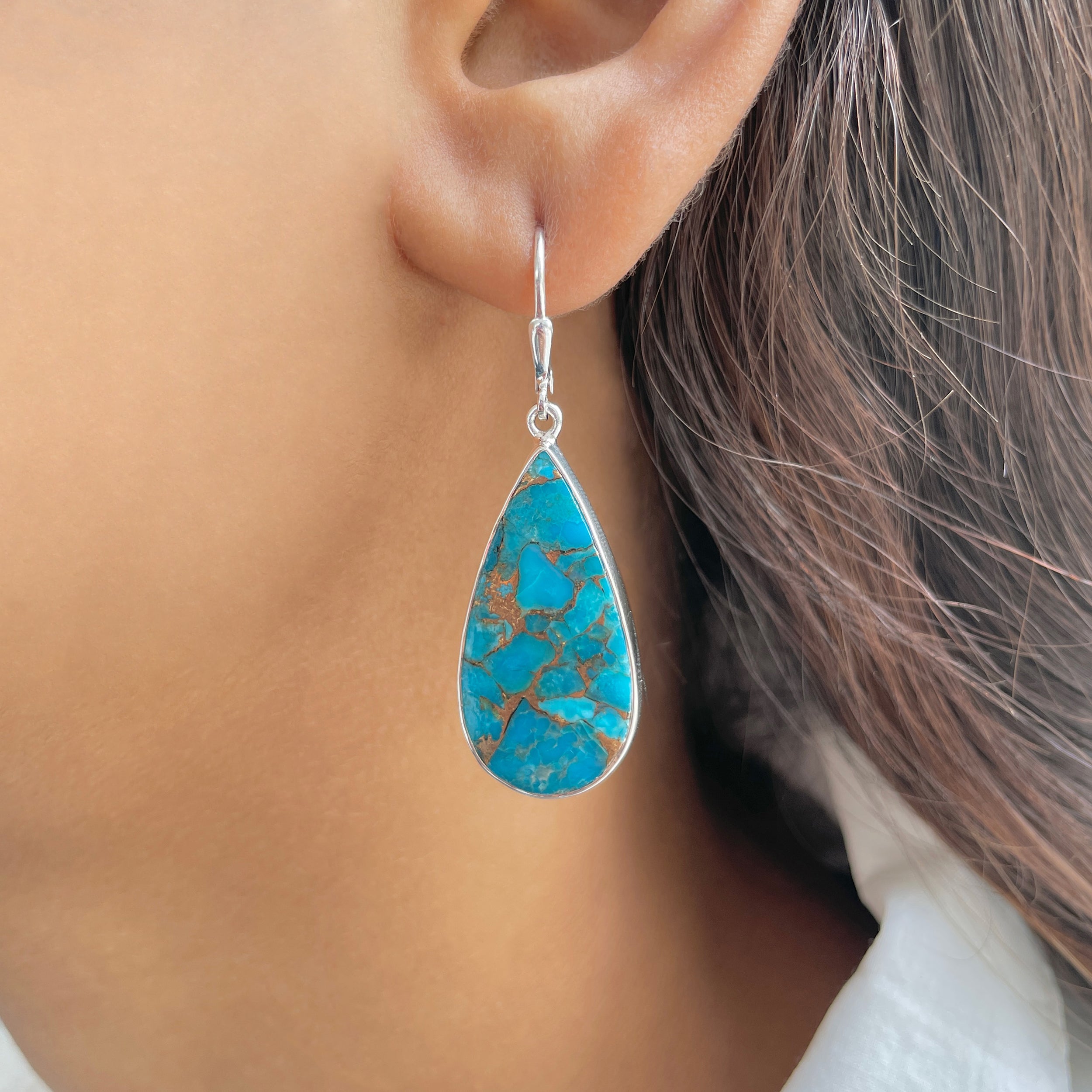 Mojave Copper Turquoise Earring-(BCT-E-43.)