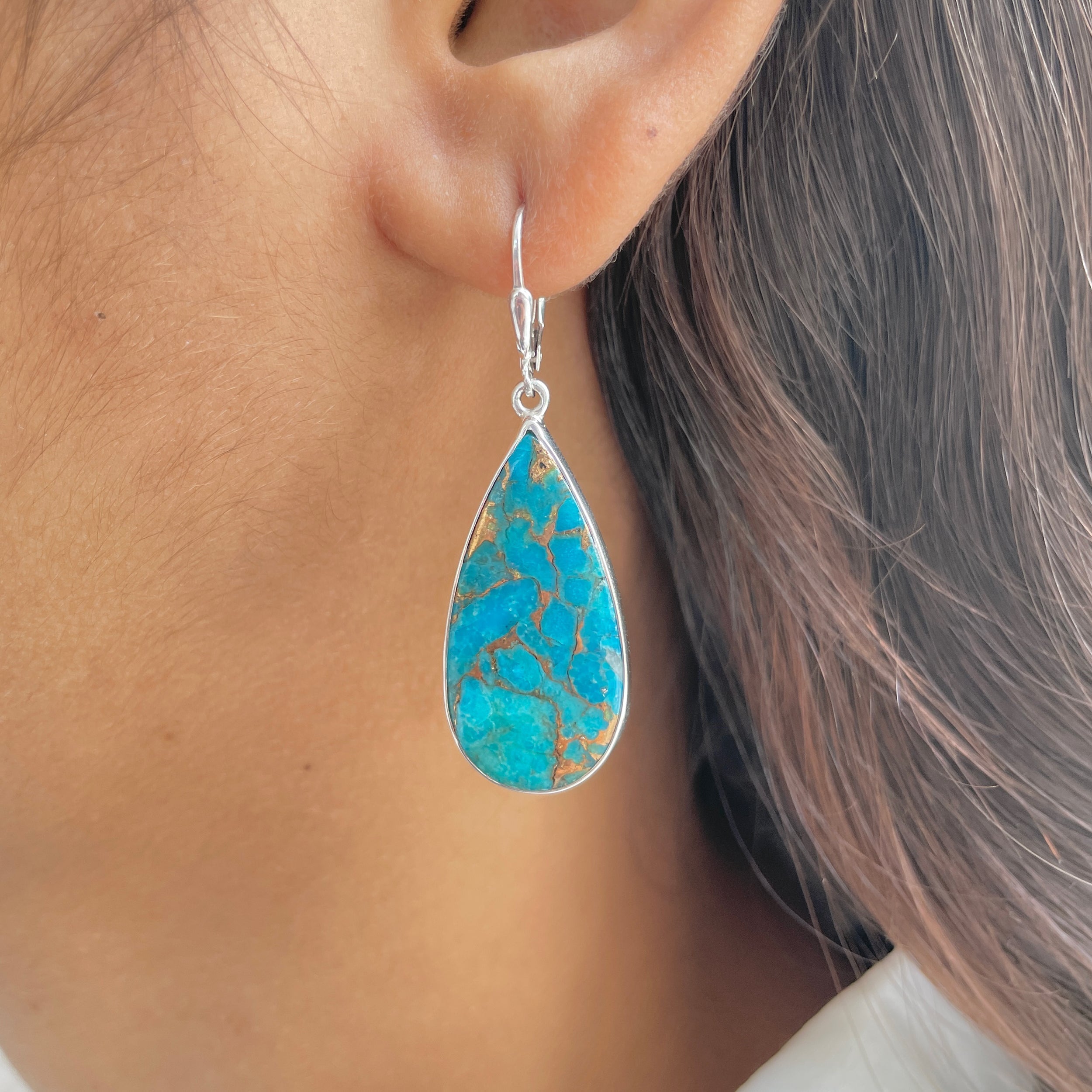 Mojave Copper Turquoise Earring-(BCT-E-45.)