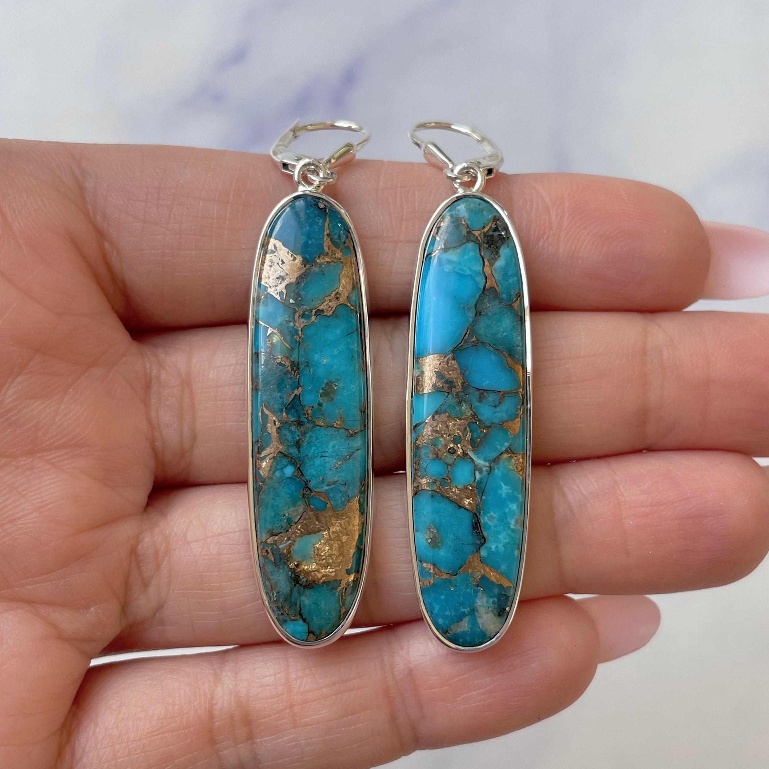 Mojave Copper Turquoise Earring-(BCT-E-5.)