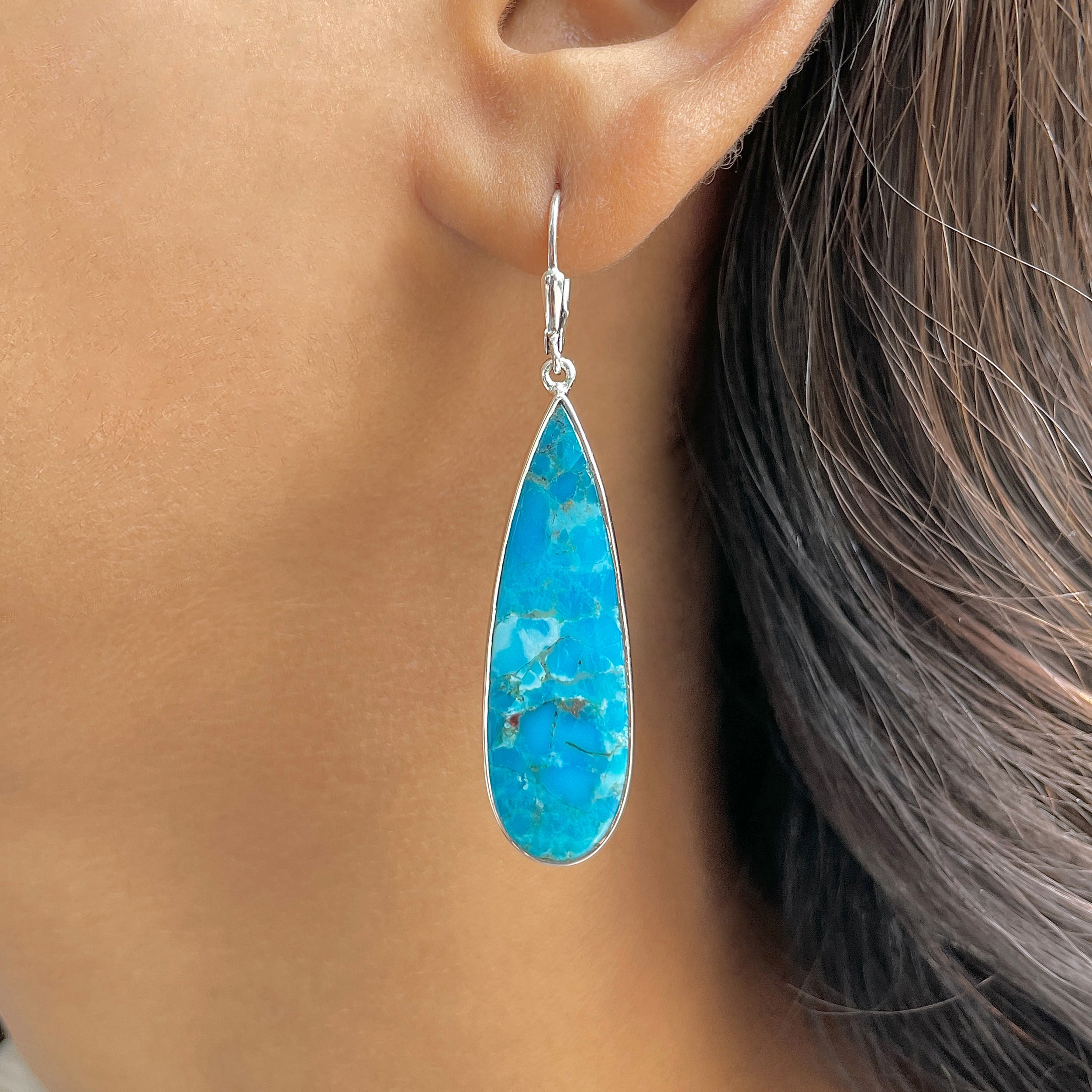 Mojave Copper Turquoise Earring-(BCT-E-52.)