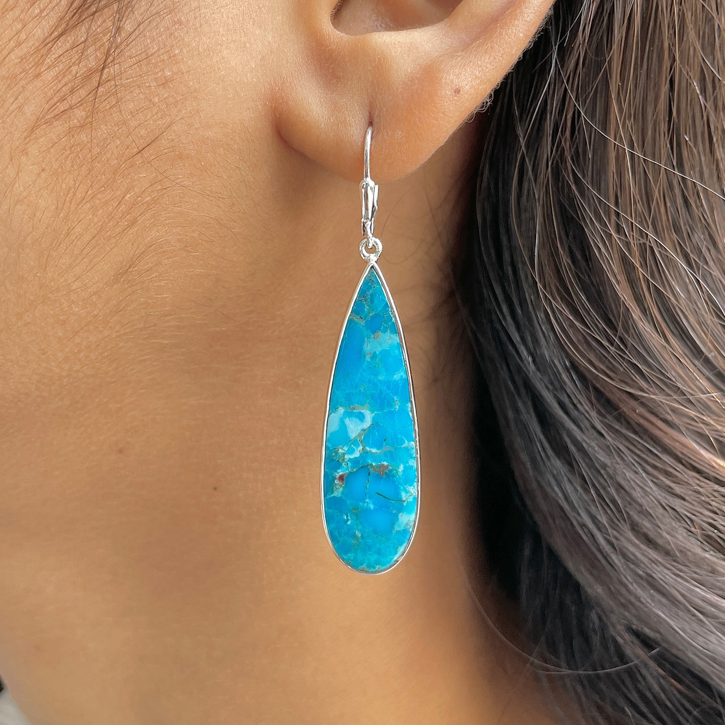 Mojave Copper Turquoise Earring-(BCT-E-52.)