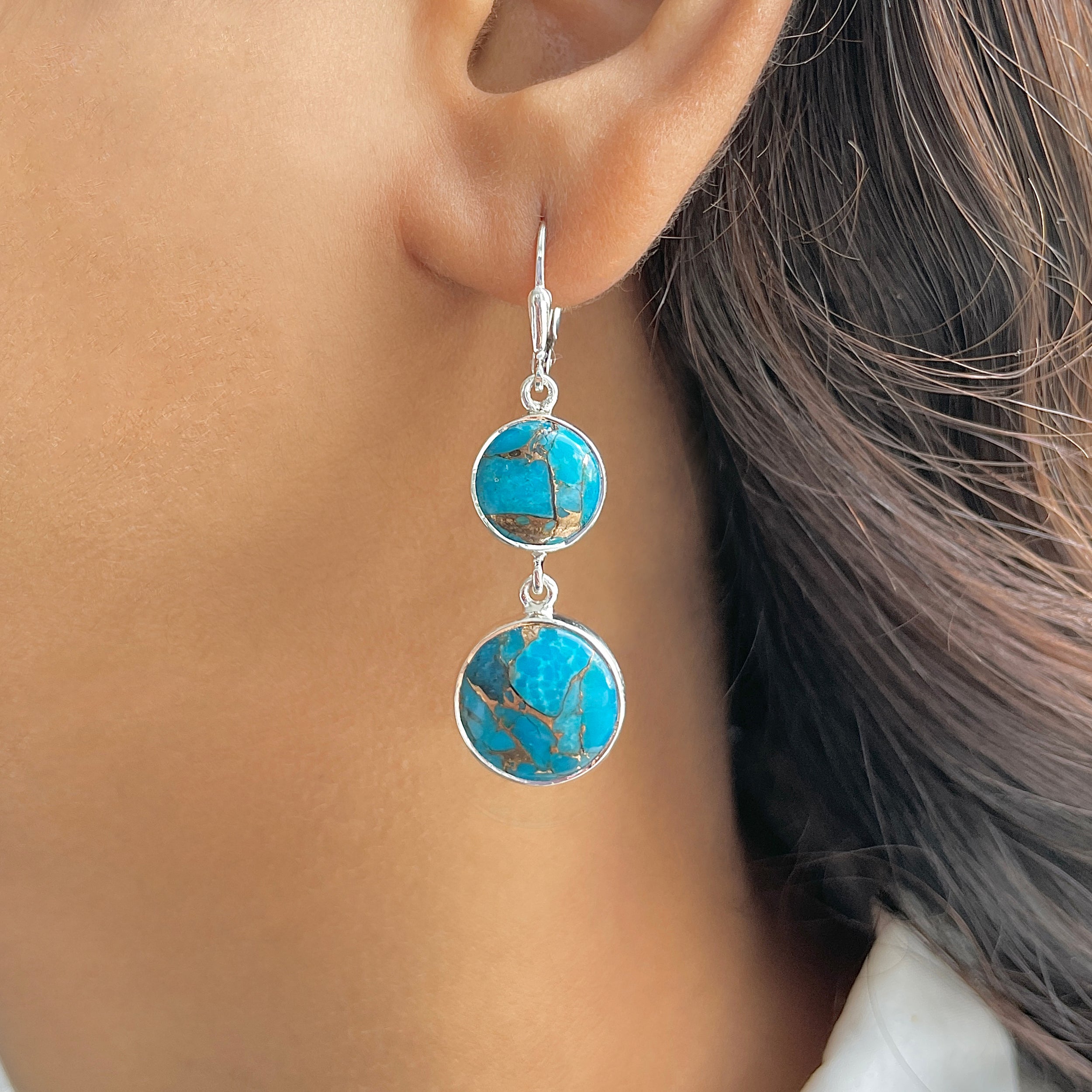 Mojave Copper Turquoise Earring-(BCT-E-56.)