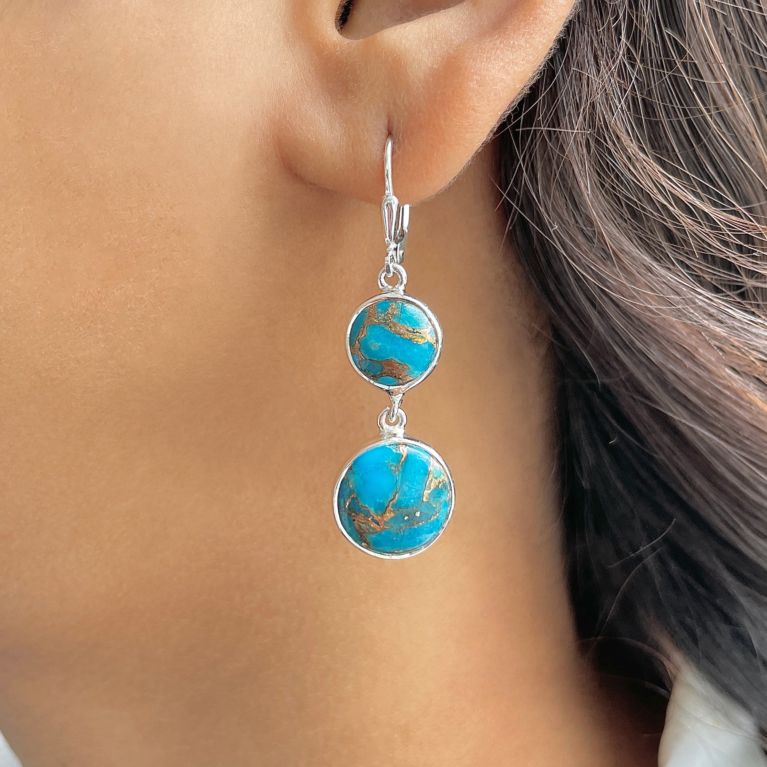 Mojave Copper Turquoise Earring-(BCT-E-57.)