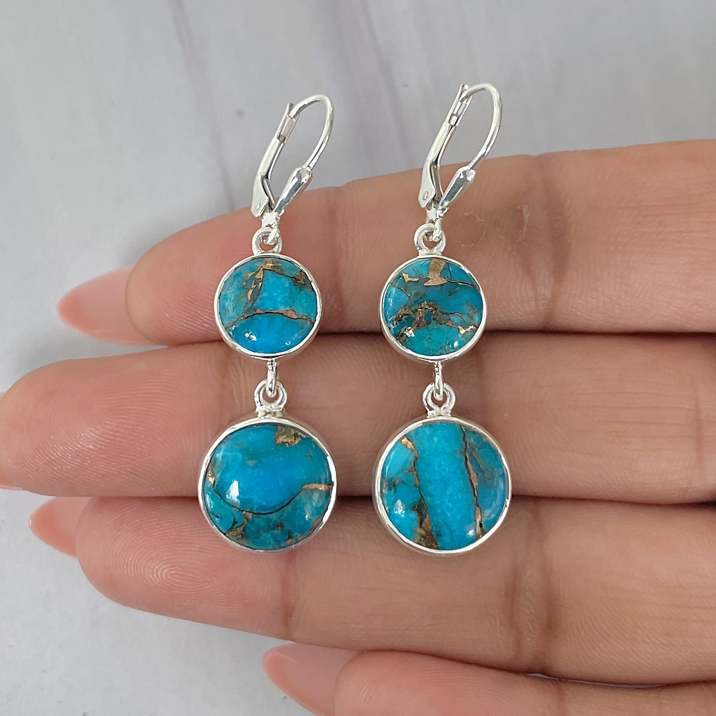 Mojave Copper Turquoise Earring-(BCT-E-58.)