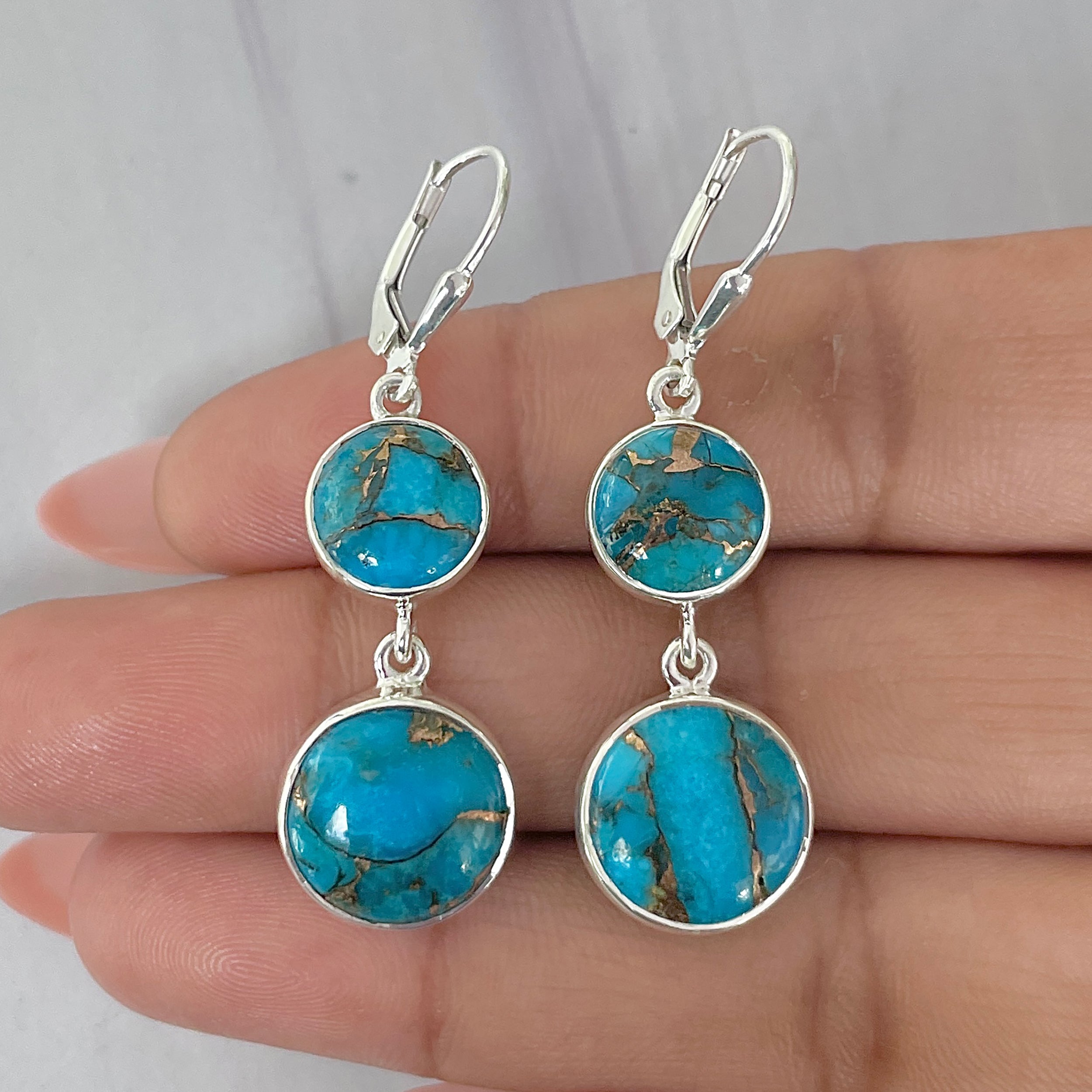 Mojave Copper Turquoise Earring-(BCT-E-58.)