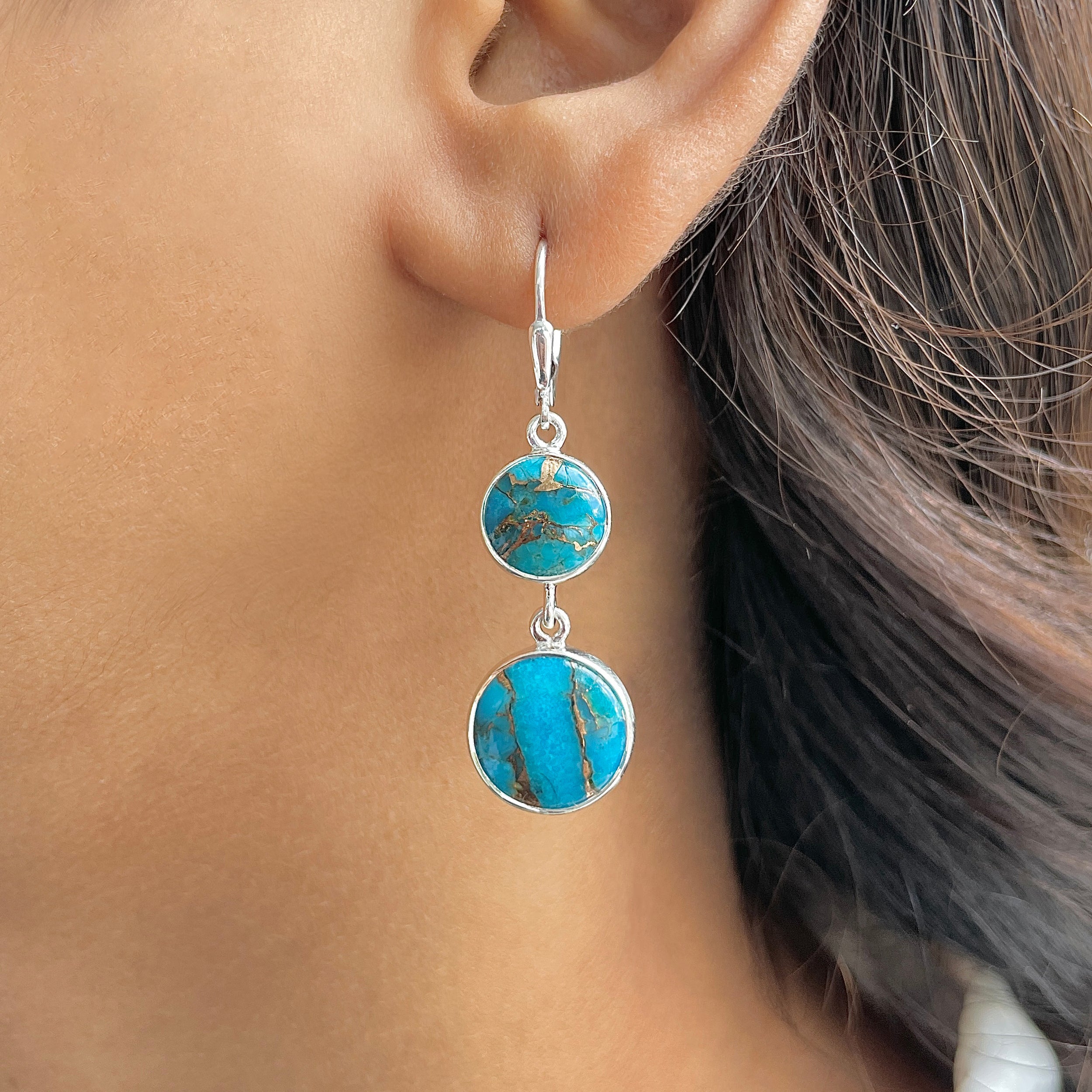 Mojave Copper Turquoise Earring-(BCT-E-58.)