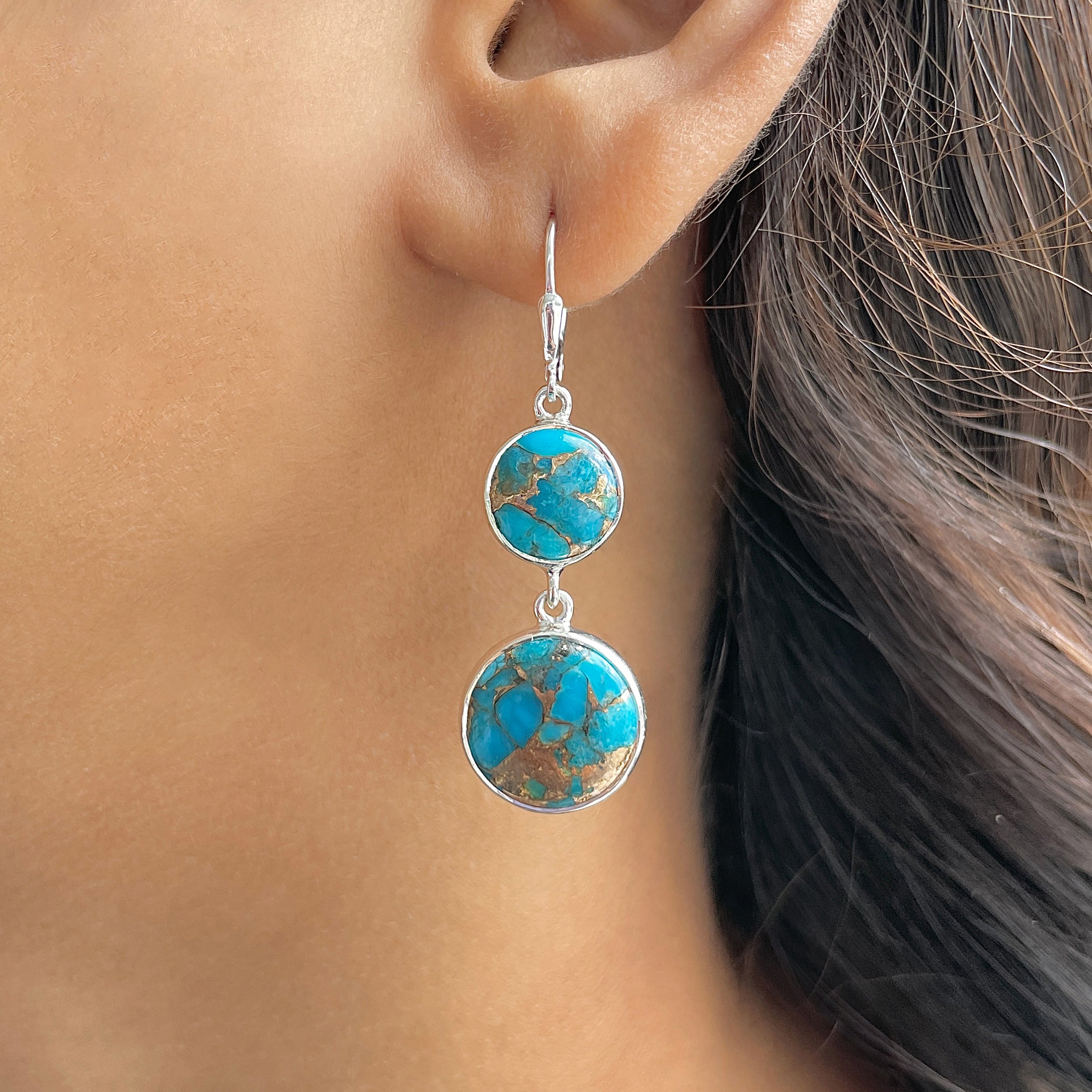 Mojave Copper Turquoise Earring-(BCT-E-59.)