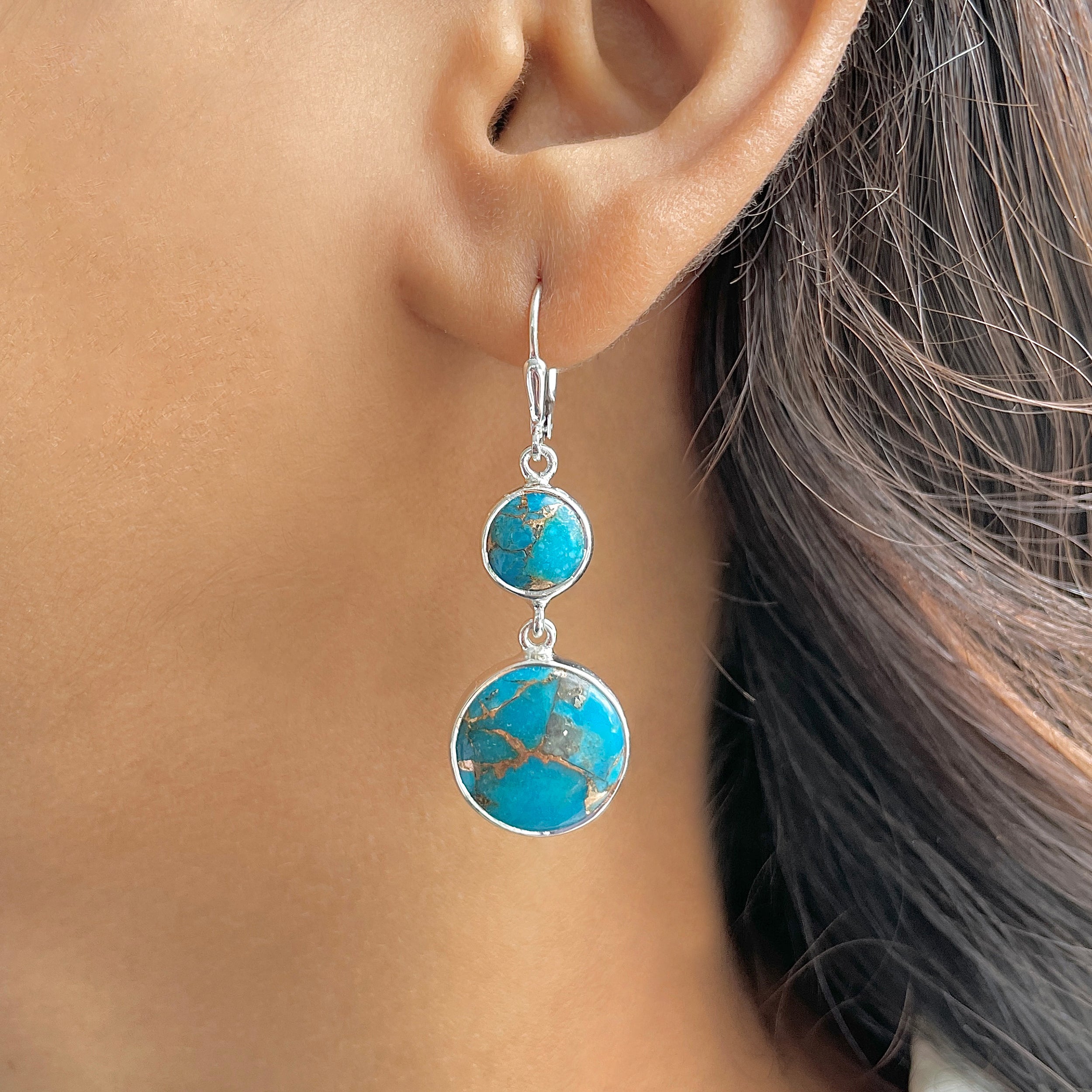 Mojave Copper Turquoise Earring-(BCT-E-60.)