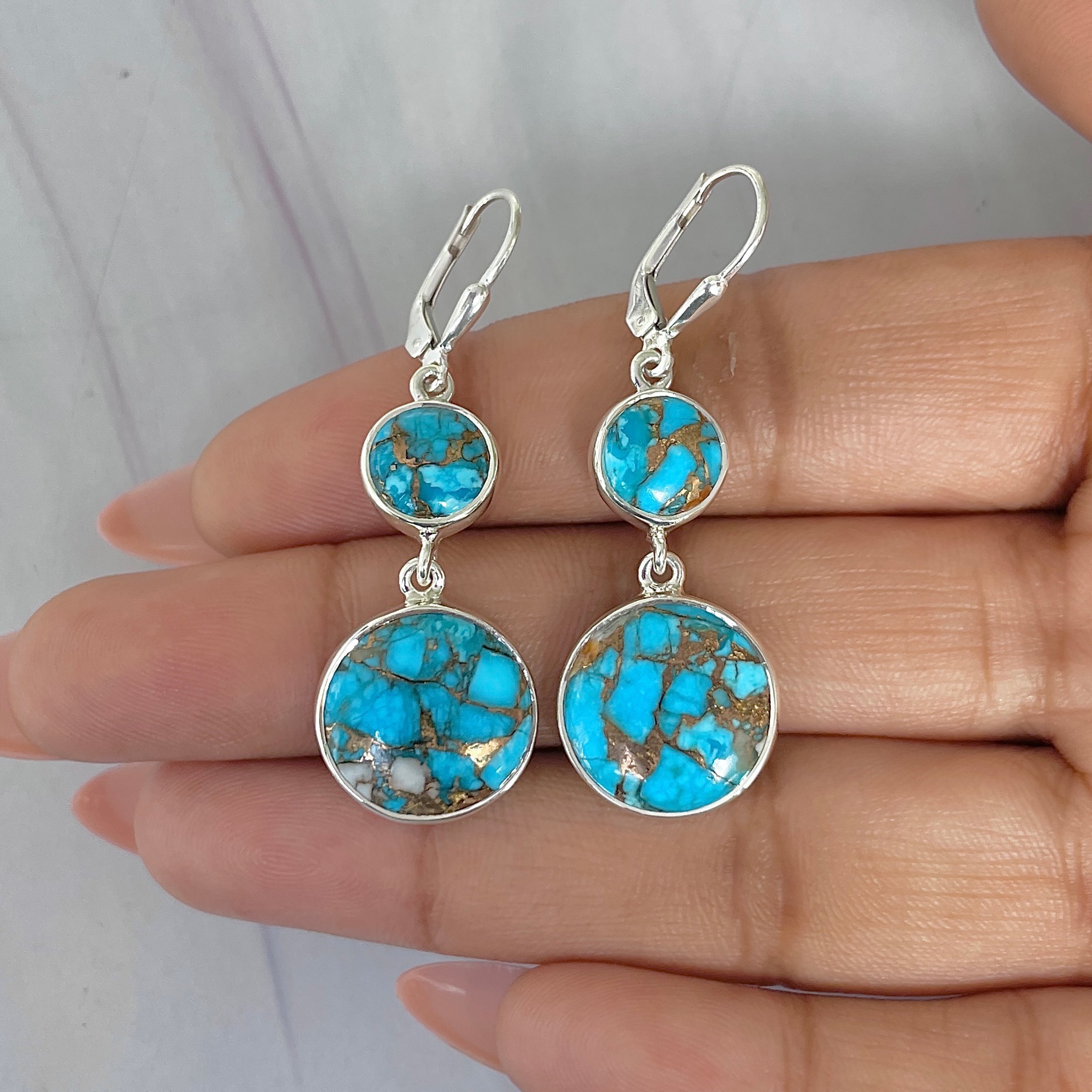 Mojave Copper Turquoise Earring-(BCT-E-62.)