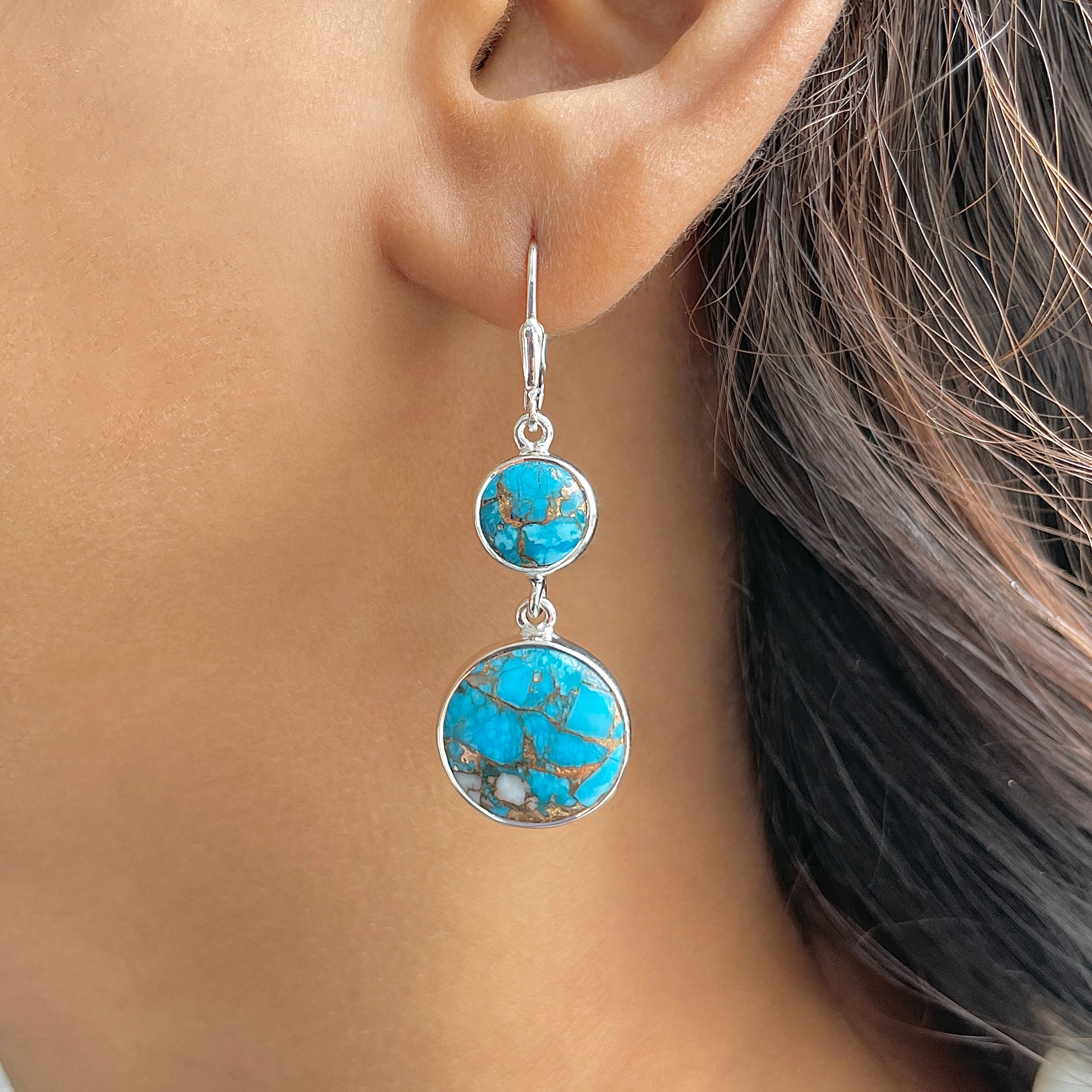 Mojave Copper Turquoise Earring-(BCT-E-62.)