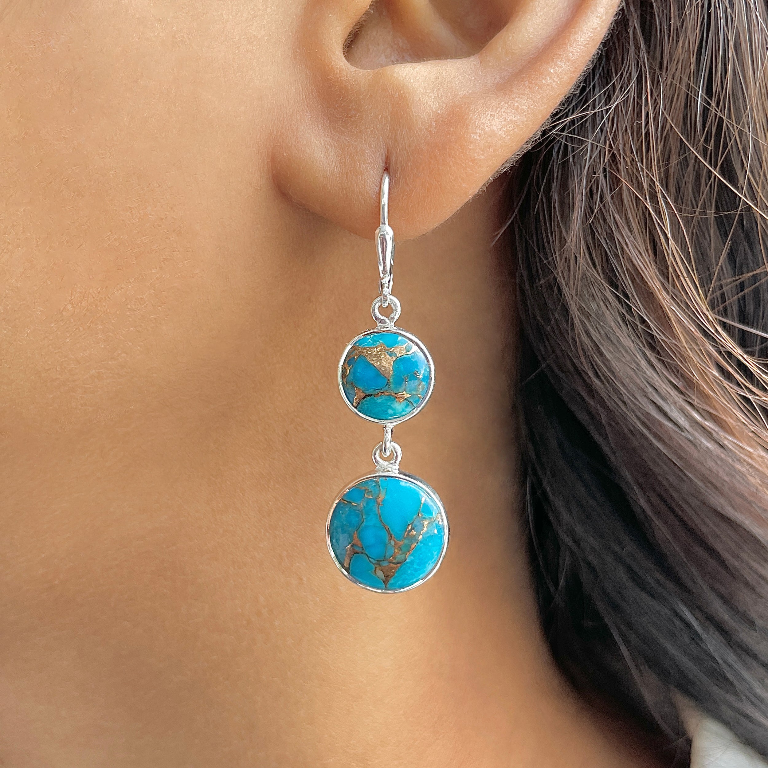 Mojave Copper Turquoise Earring-(BCT-E-64.)