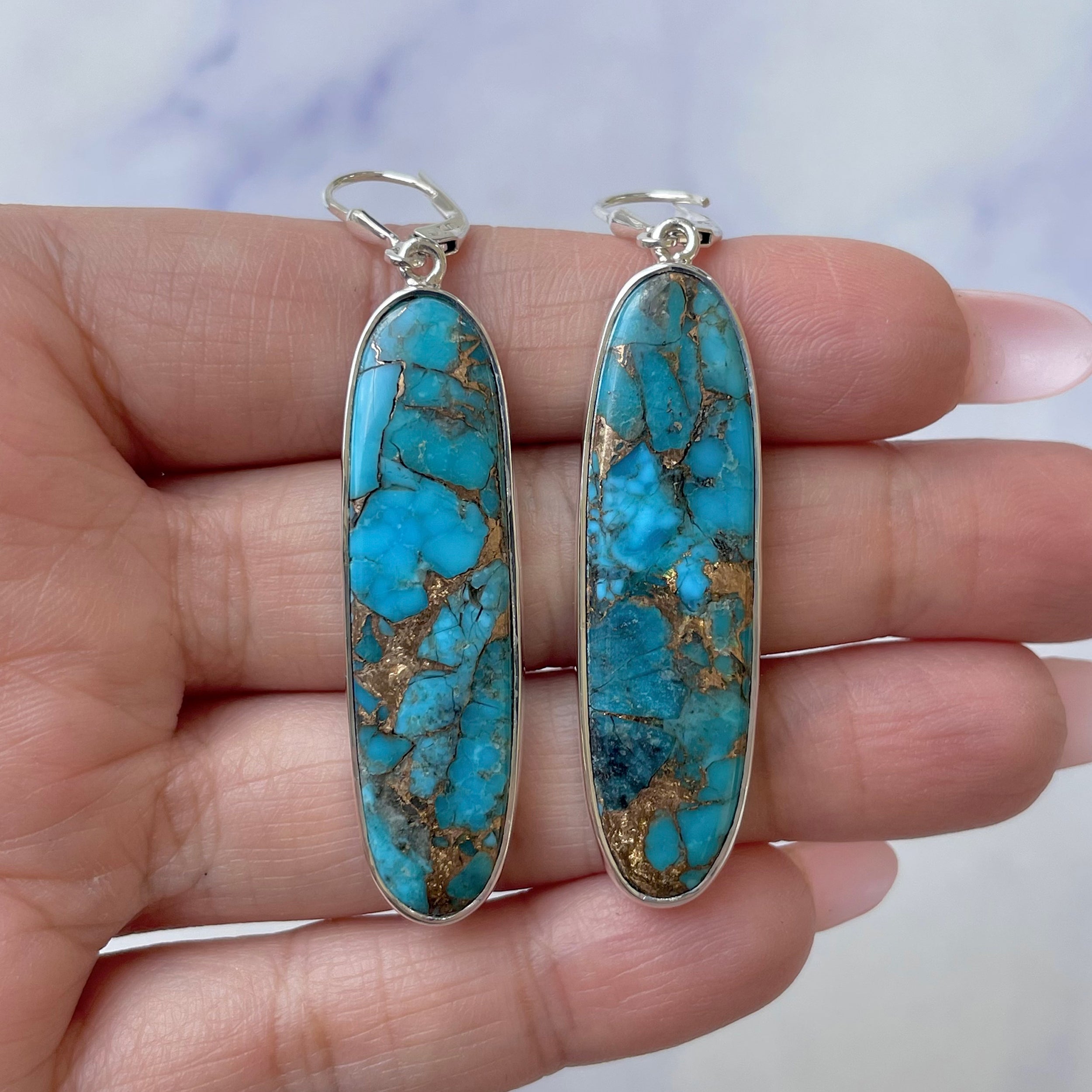 Mojave Copper Turquoise Earring-(BCT-E-7.)