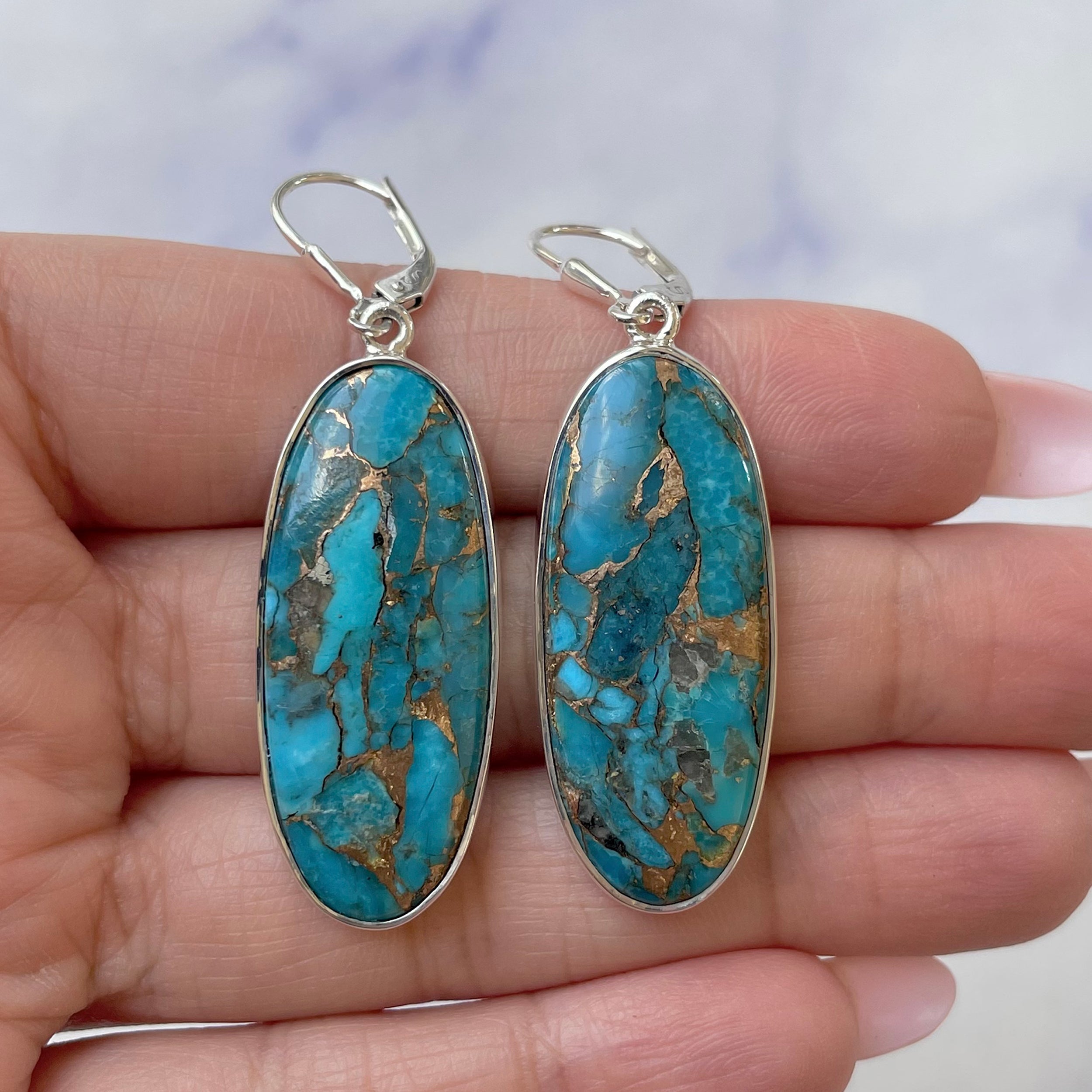 Mojave Copper Turquoise Earring-(BCT-E-8.)