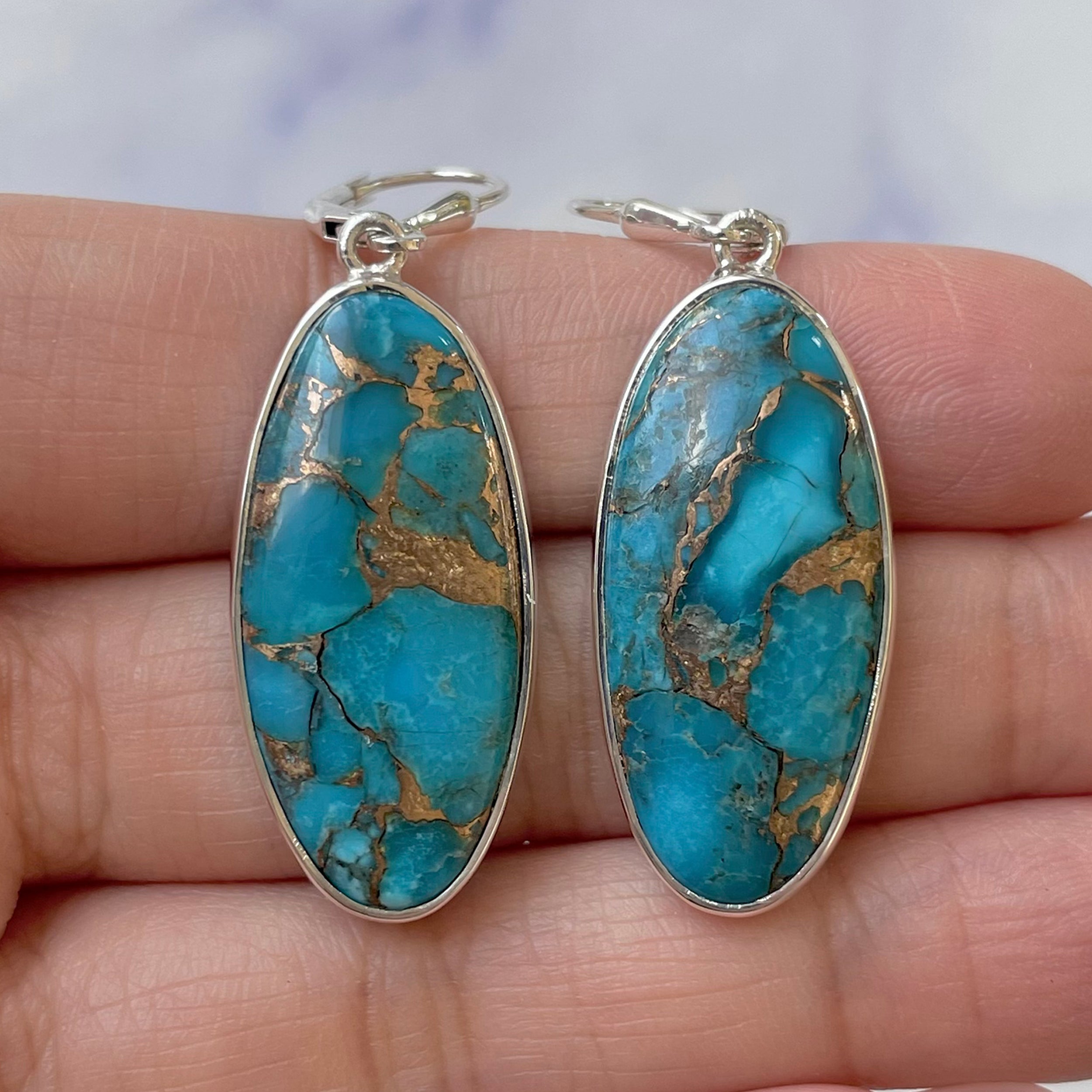 Mojave Copper Turquoise Earring-(BCT-E-9.)