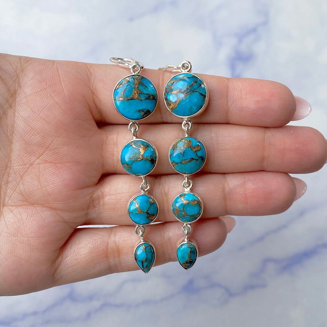 Mojave Copper Turquoise Jewelry Set-(BCT-ST-1.)