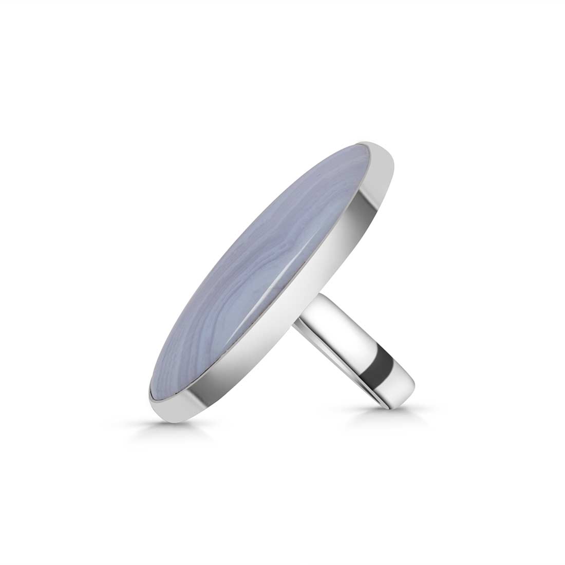 Blue Lace Agate Adjustable Ring-(BLA-R-38.)