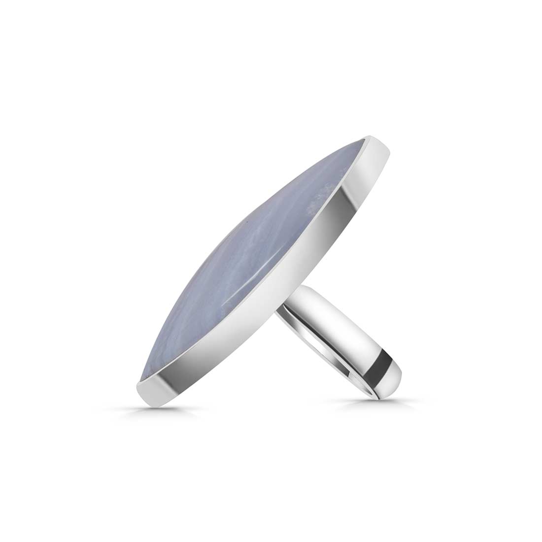 Blue Lace Agate Adjustable Ring-(BLA-R-41.)