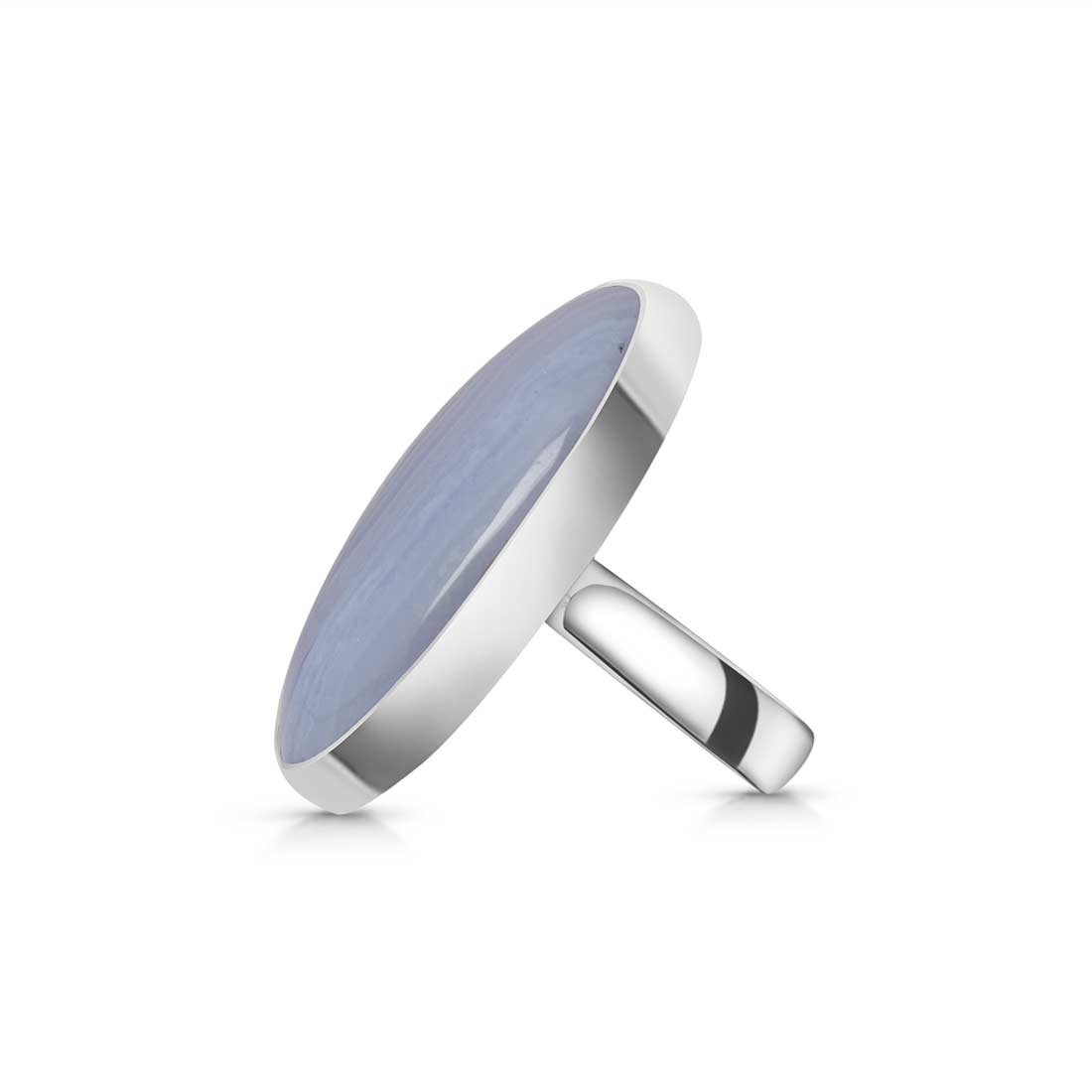 Blue Lace Agate Adjustable Ring-(BLA-R-43.)