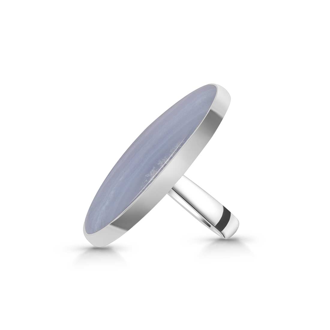 Blue Lace Agate Adjustable Ring-(BLA-R-47.)