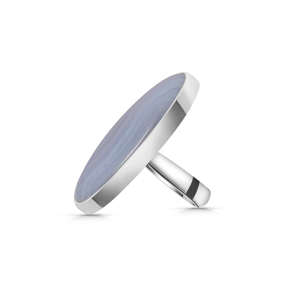 Blue Lace Agate Adjustable Ring-(BLA-R-49.)