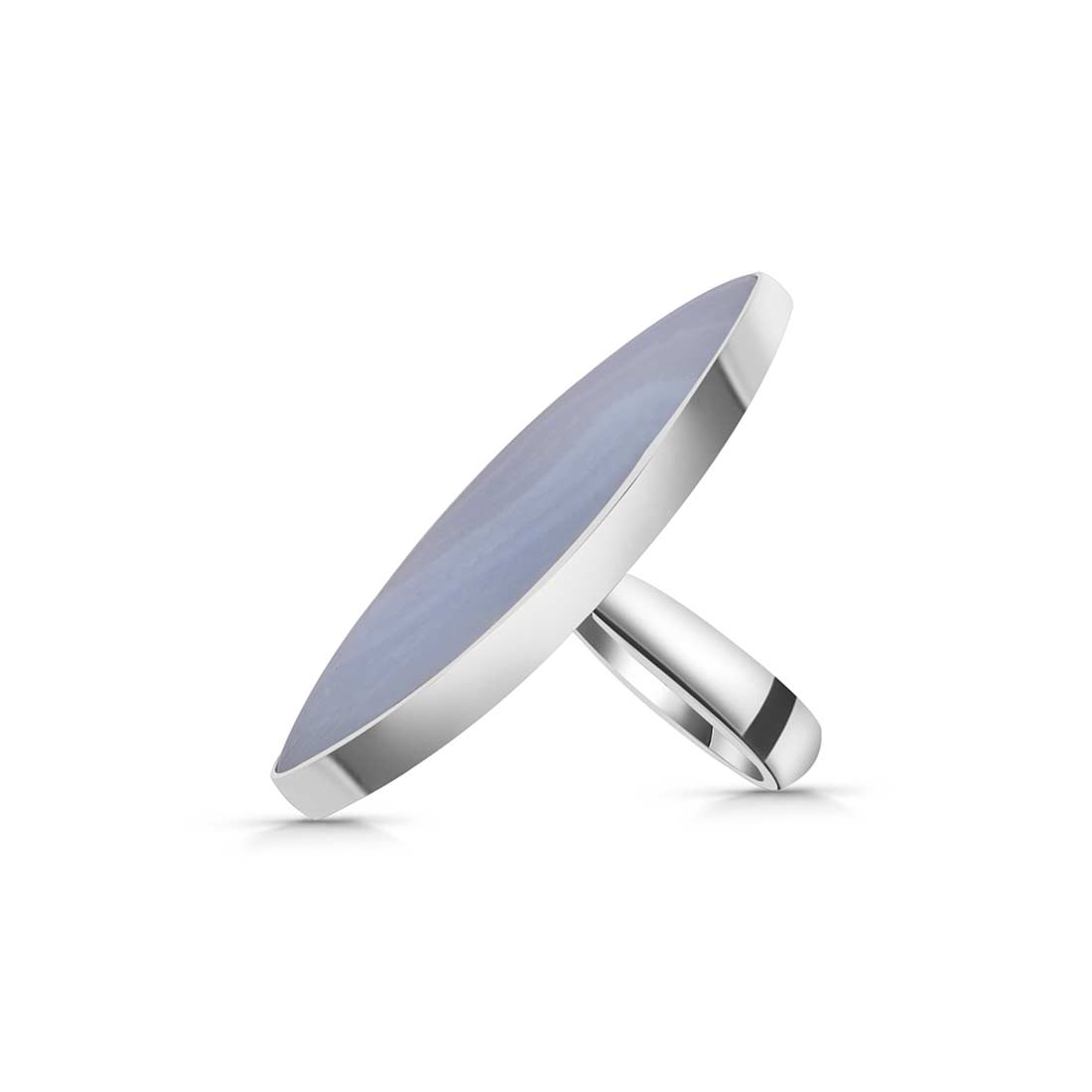 Blue Lace Agate Adjustable Ring-(BLA-R-50.)